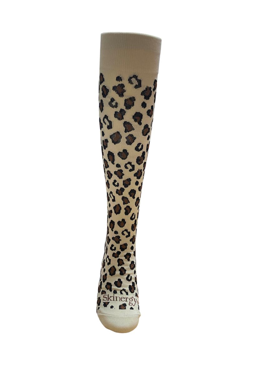 Skinergy Cheetah Print Compression Knee High Socks