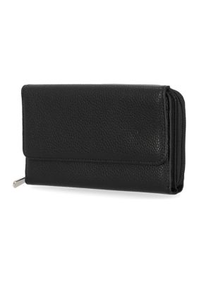 Solid Black - RFID Modern Wristlet Wallet - The Handbag Store