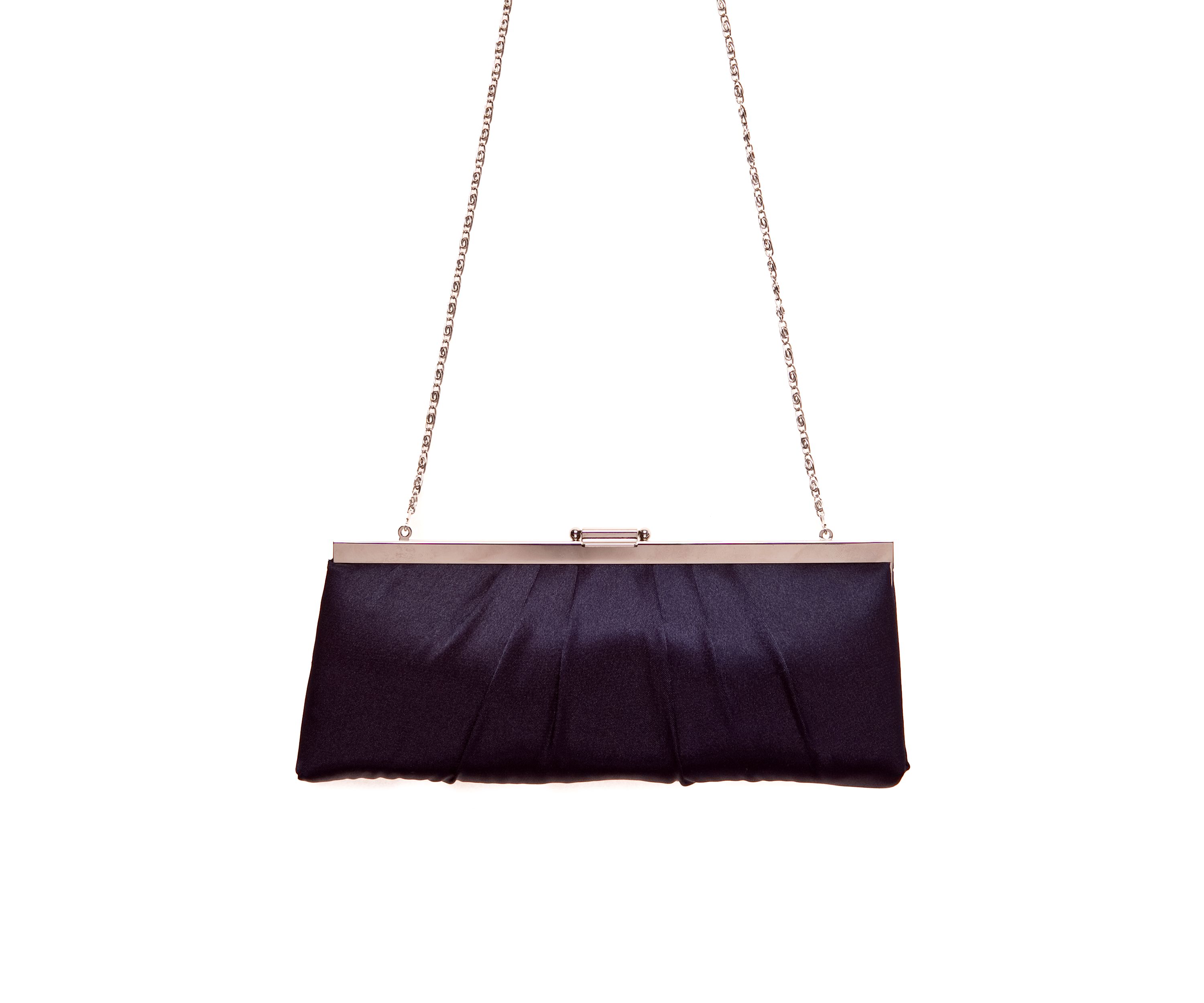 East West Satin Frame Clutch