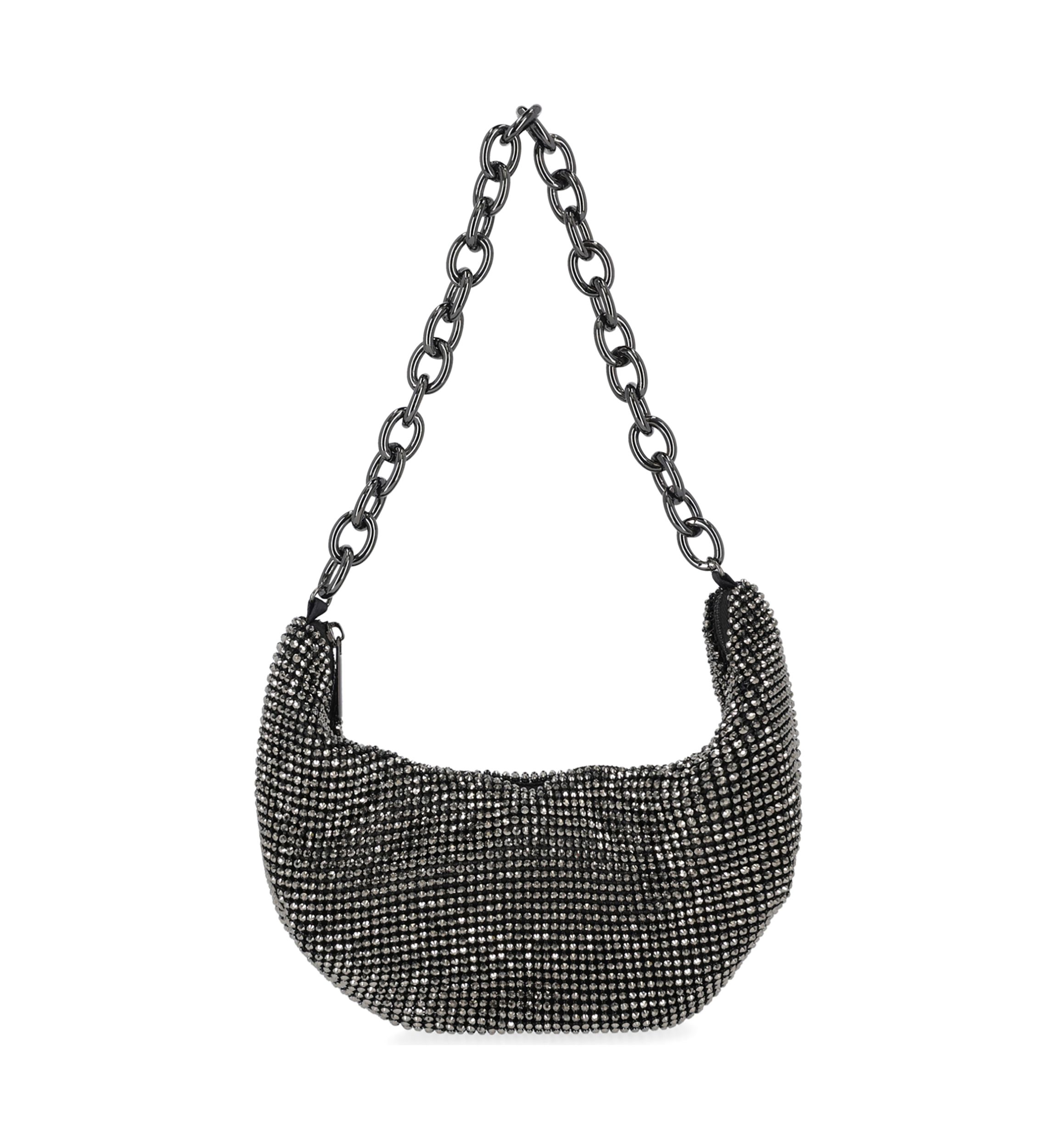 Maya - Diamond Mesh Half Moon Shape Hobo Bag