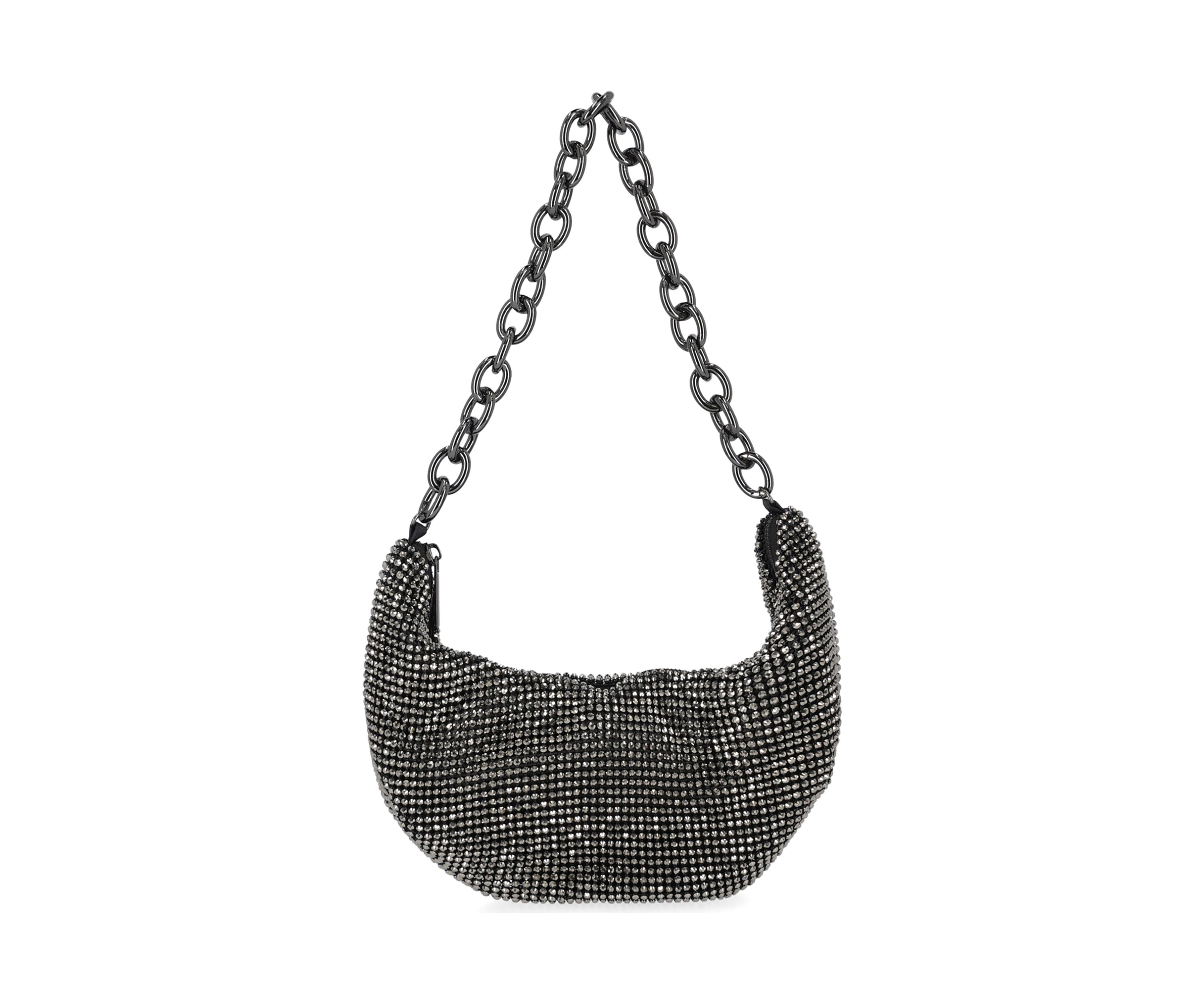 Maya - Diamond Mesh Half Moon Shape Hobo Bag