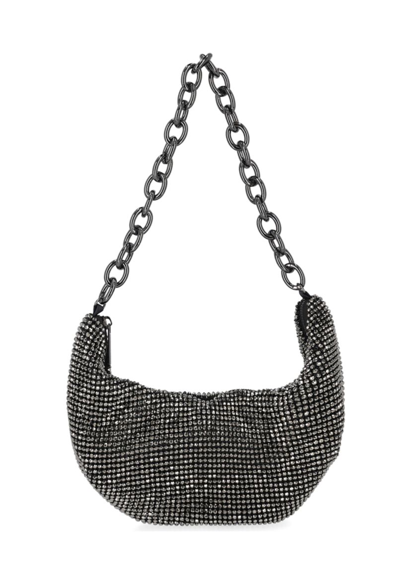 Maya - Diamond Mesh Half Moon Shape Hobo Bag