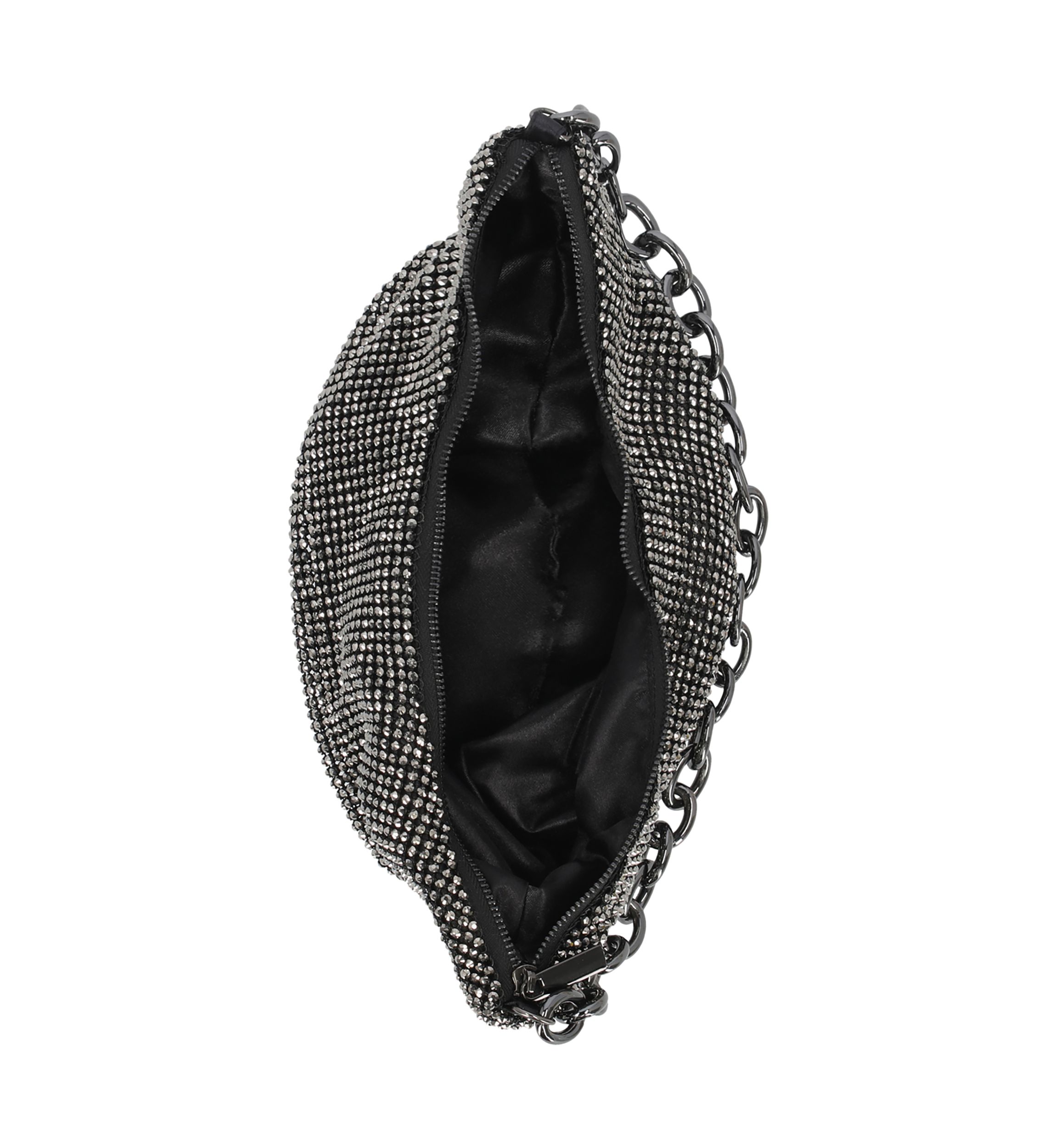 Maya - Diamond Mesh Half Moon Shape Hobo Bag