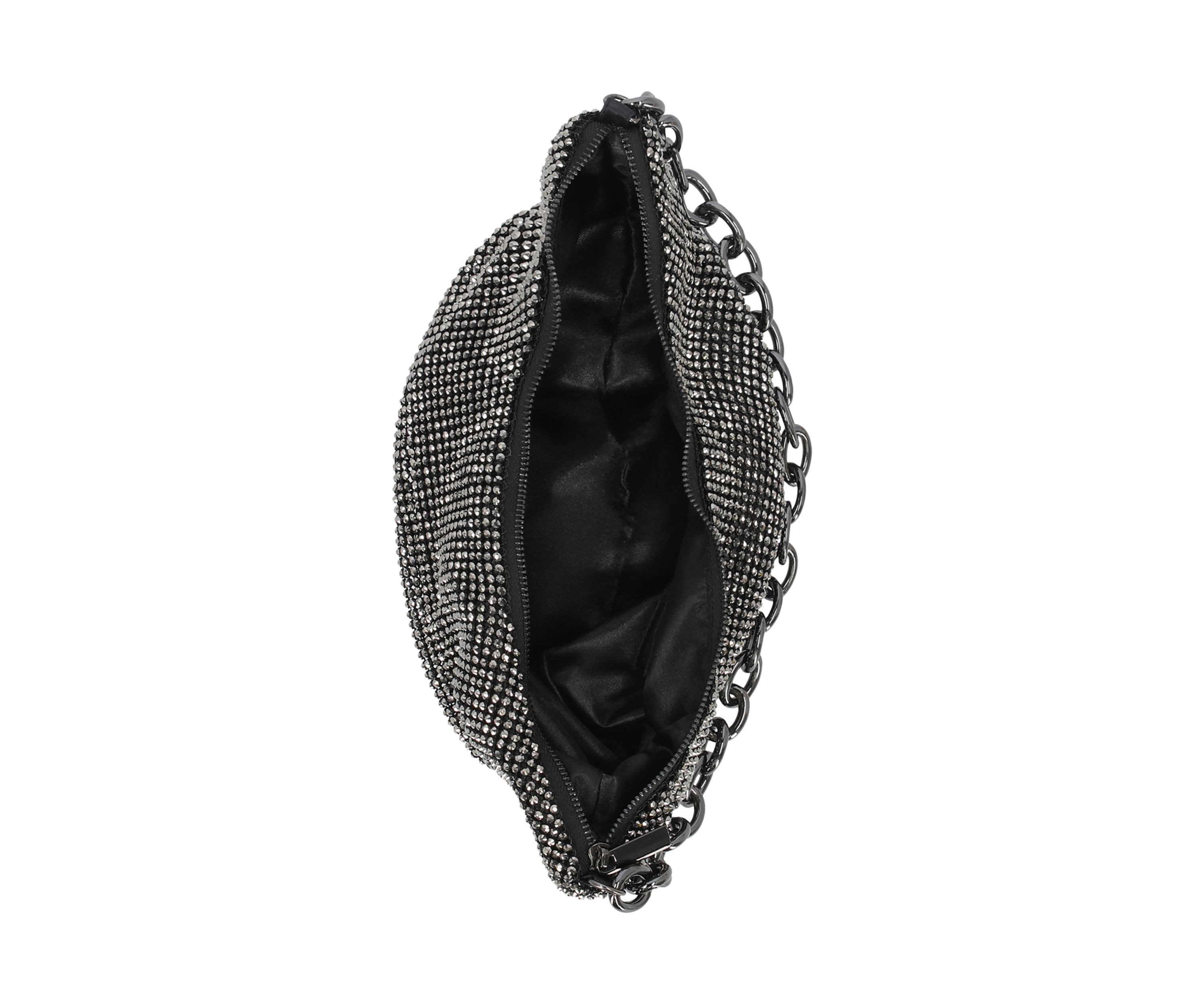 Maya - Diamond Mesh Half Moon Shape Hobo Bag