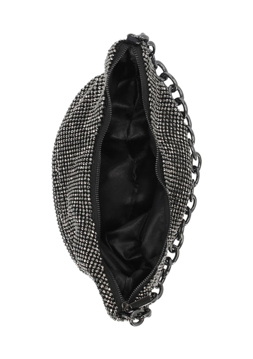 Maya - Diamond Mesh Half Moon Shape Hobo Bag
