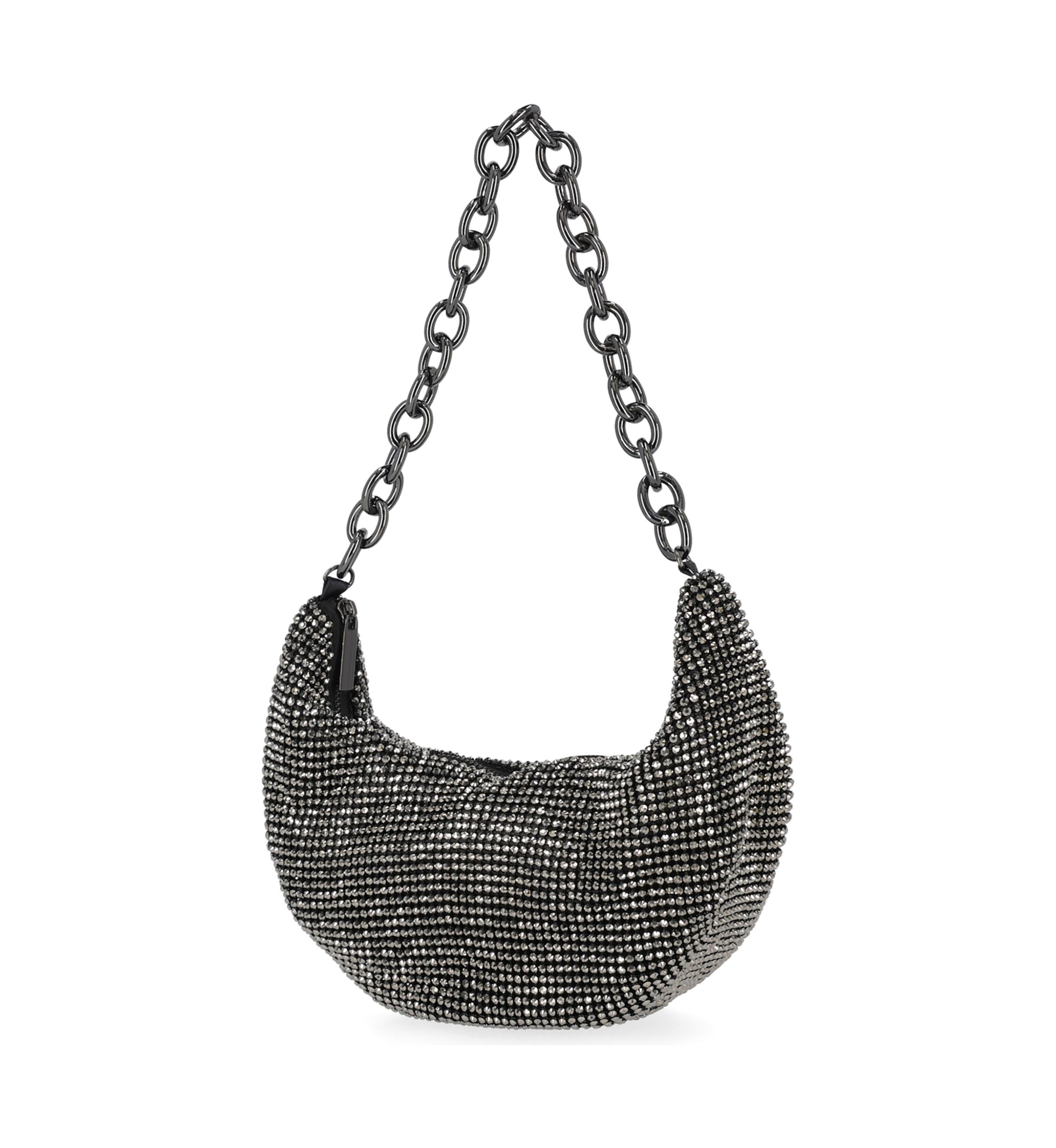 Maya - Diamond Mesh Half Moon Shape Hobo Bag
