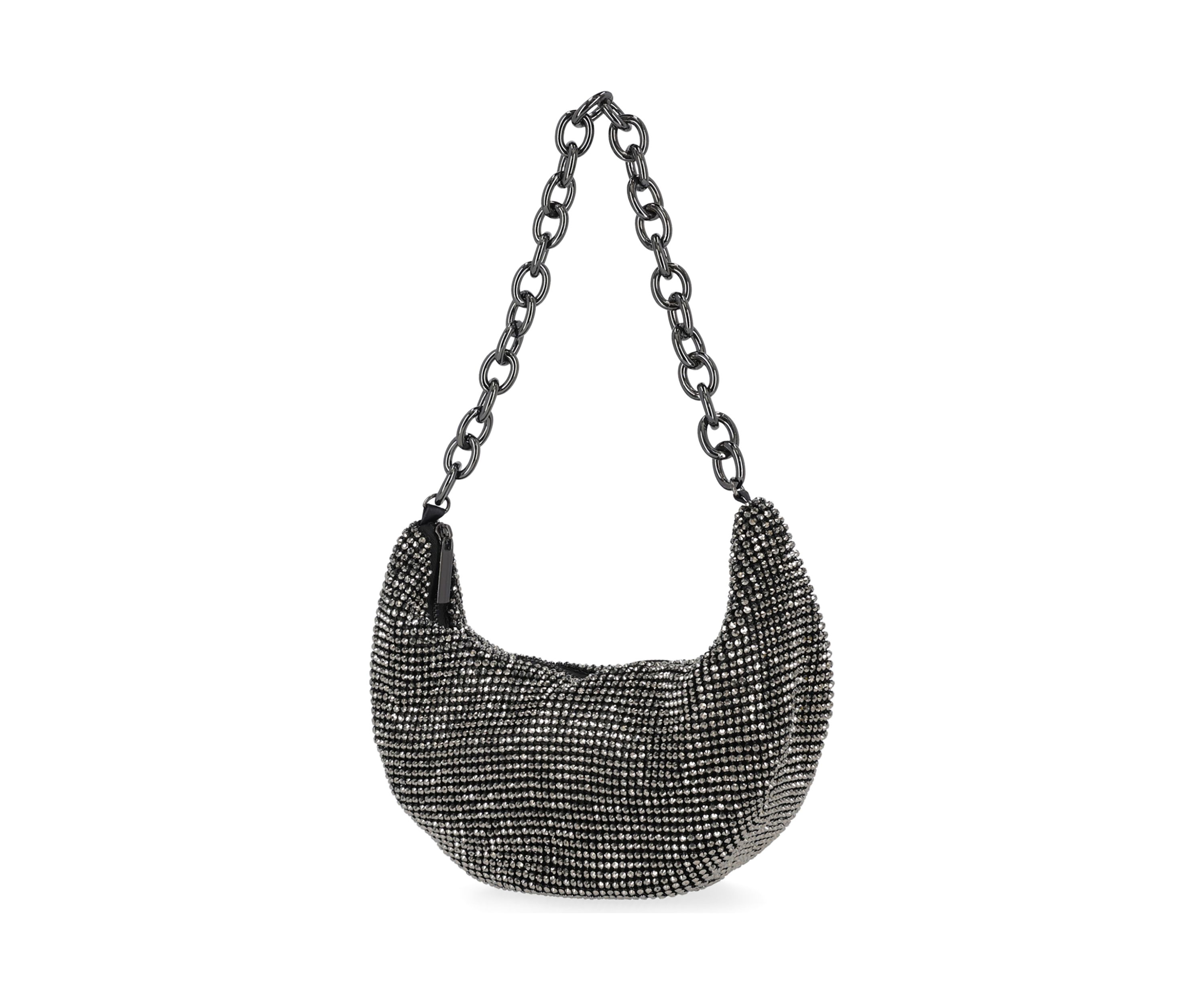 Maya - Diamond Mesh Half Moon Shape Hobo Bag