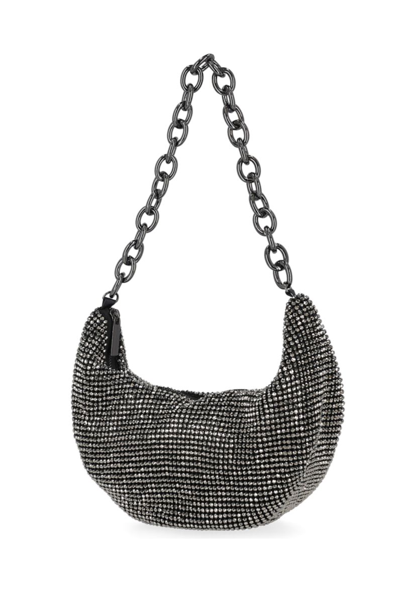 Maya - Diamond Mesh Half Moon Shape Hobo Bag