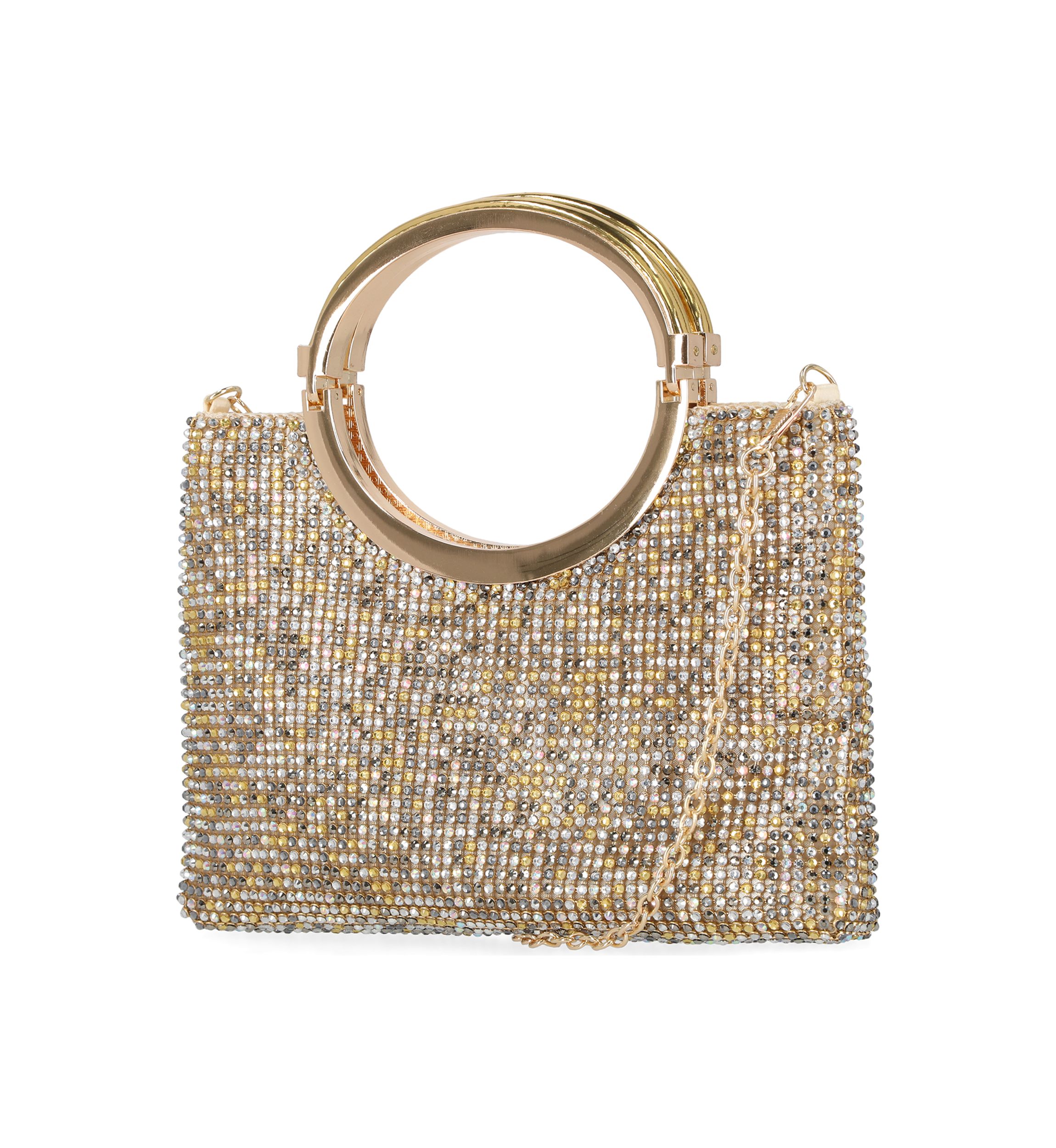 Zinia Diamond Mesh Clutch