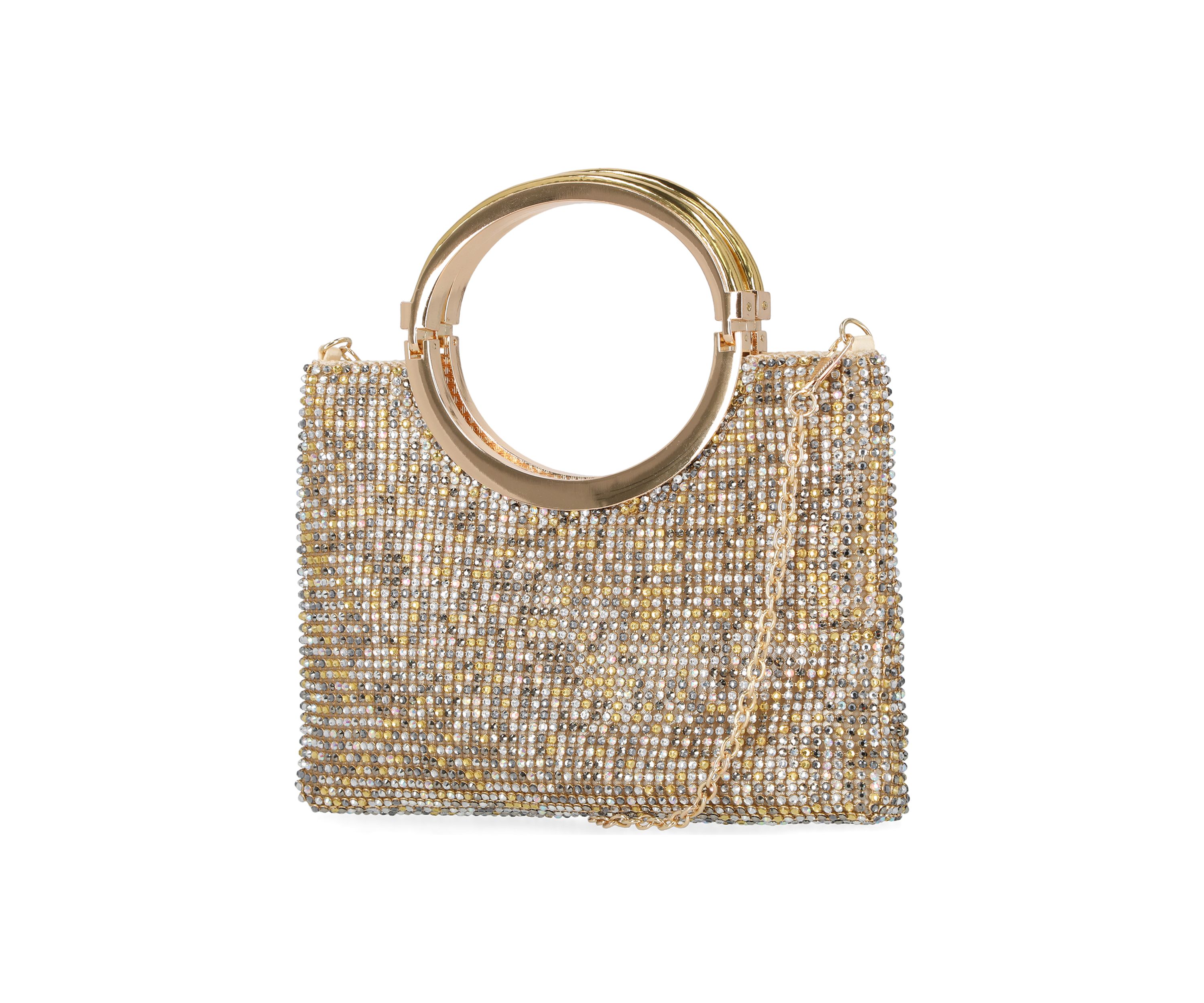 Zinia Diamond Mesh Clutch