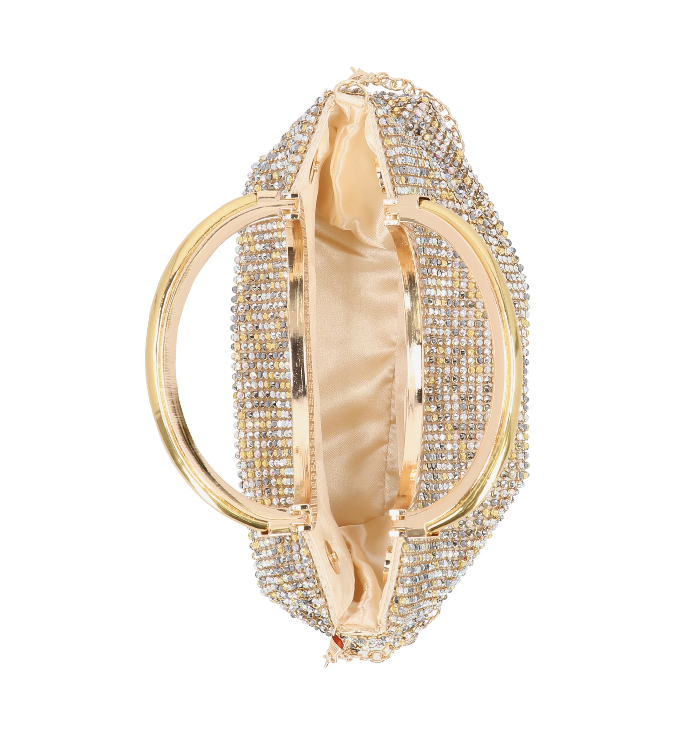 Zinia Diamond Mesh Clutch
