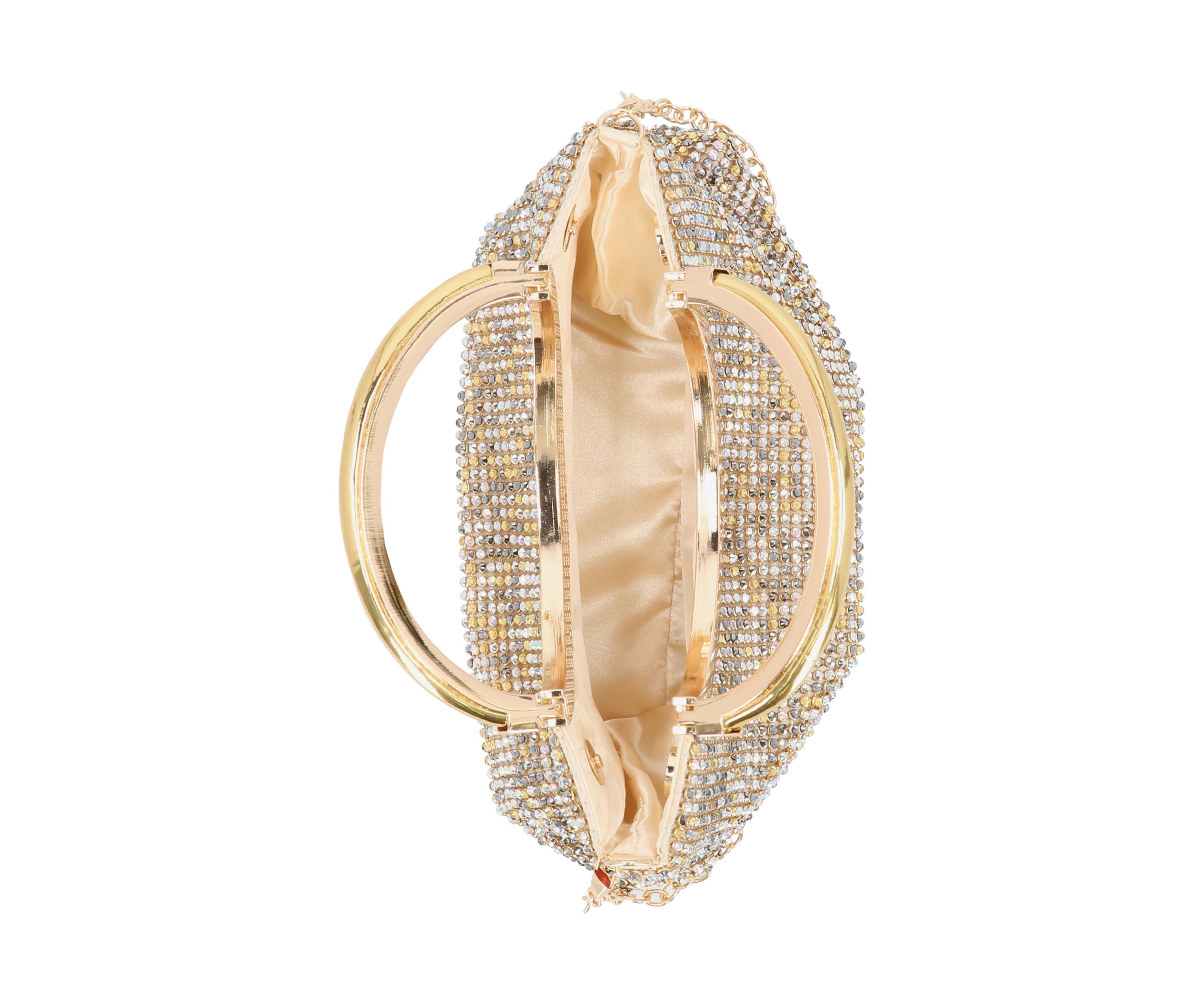 Zinia Diamond Mesh Clutch