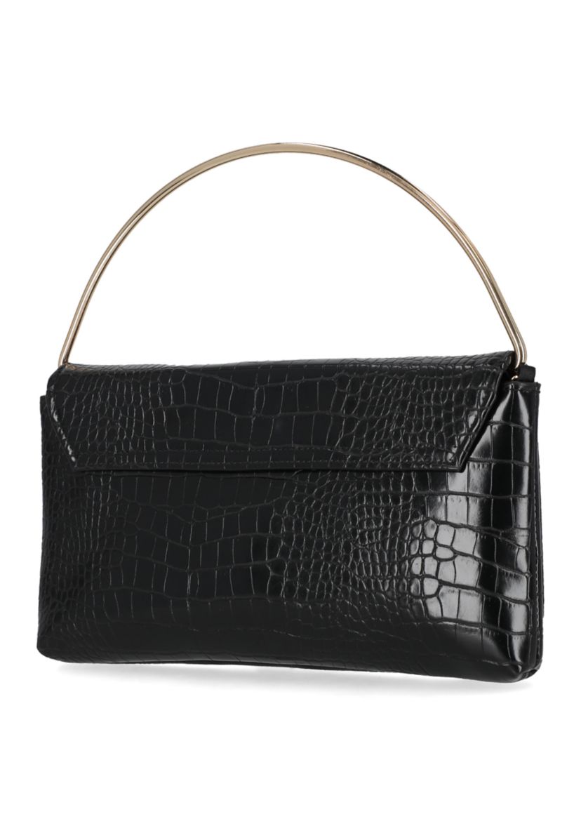 Isa Croco Top Handle Flap Clutch