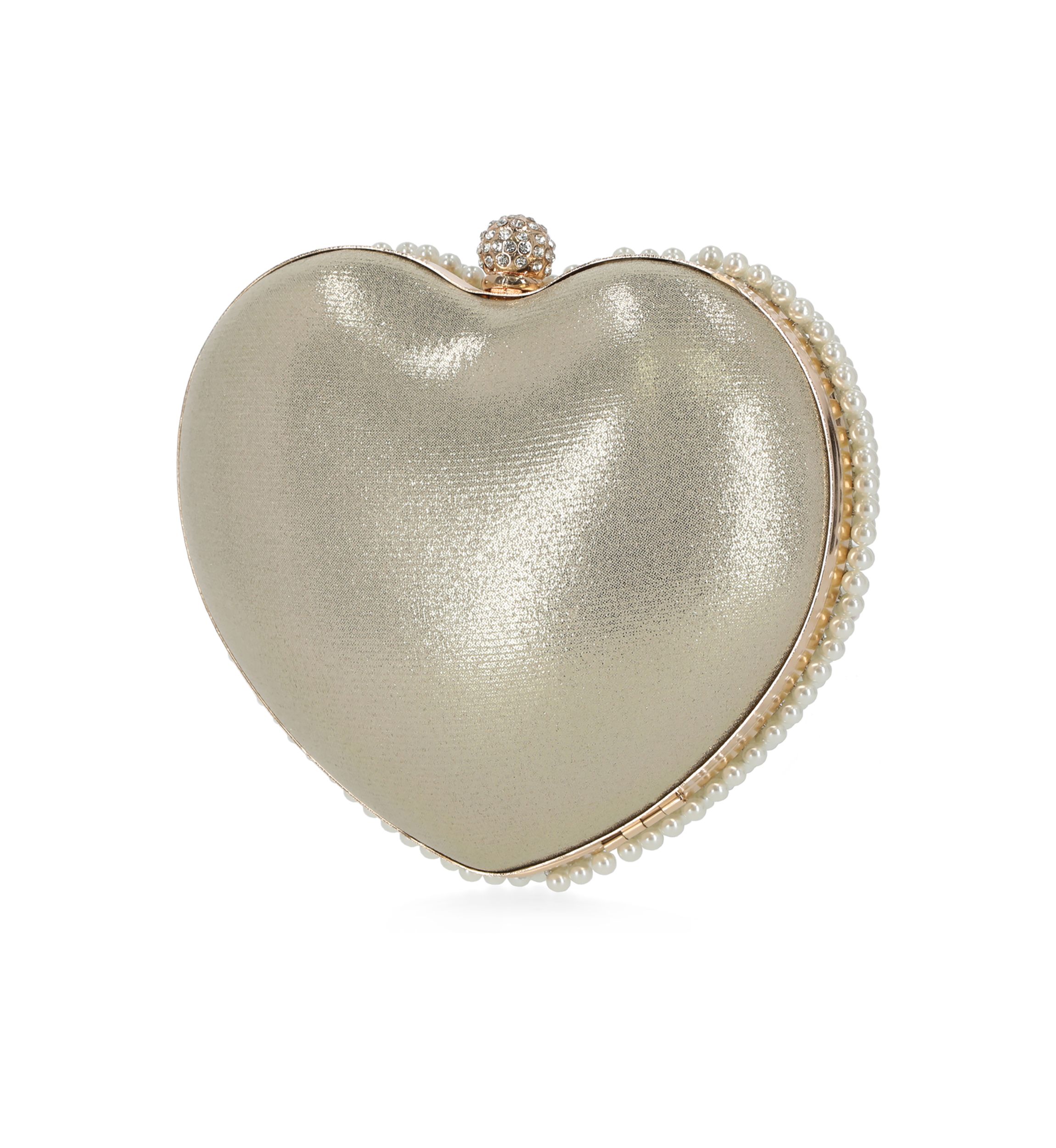 Gail Pearl Heart Shape Minaudière Crossbody