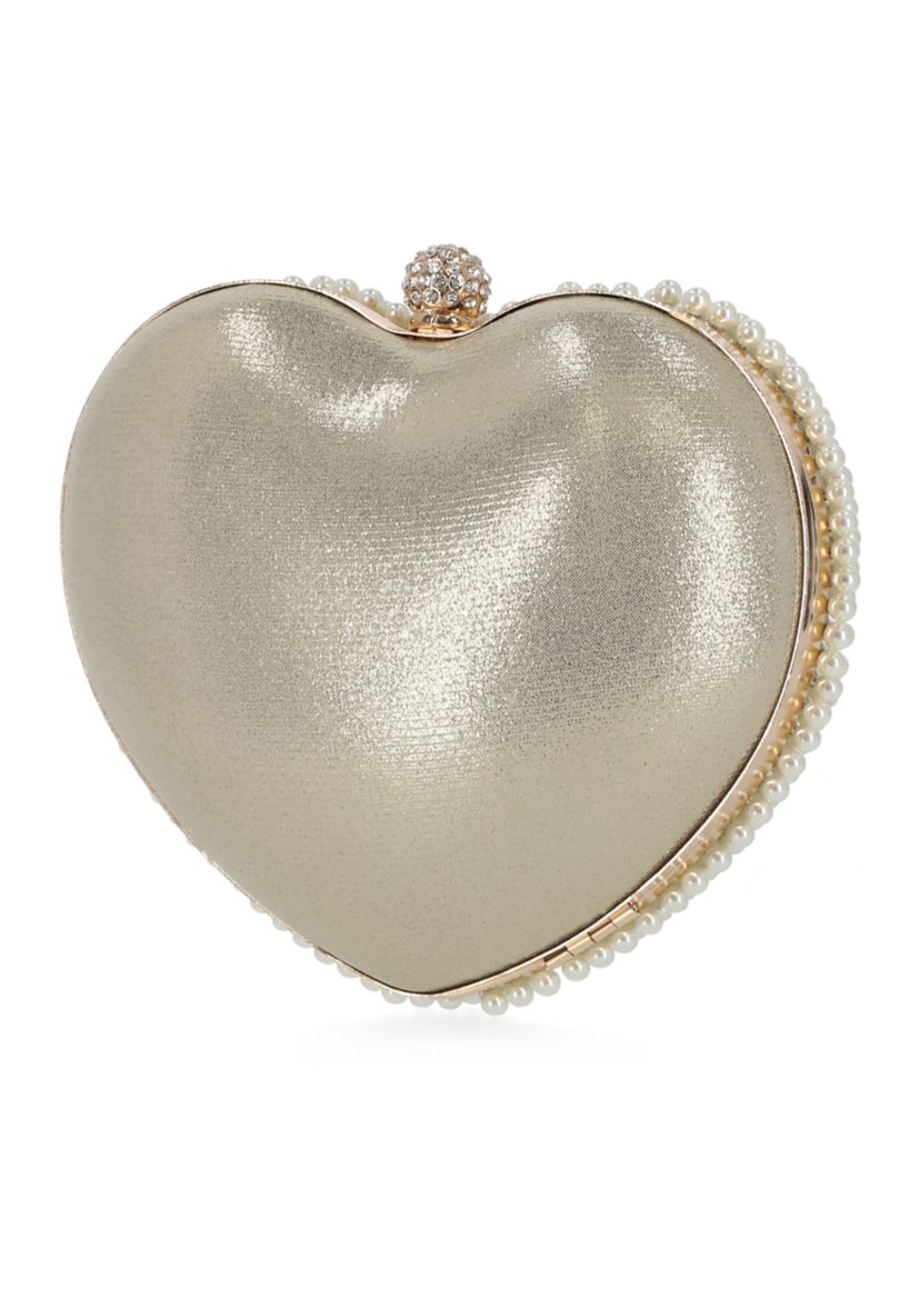 Gail Pearl Heart Shape Minaudière Crossbody