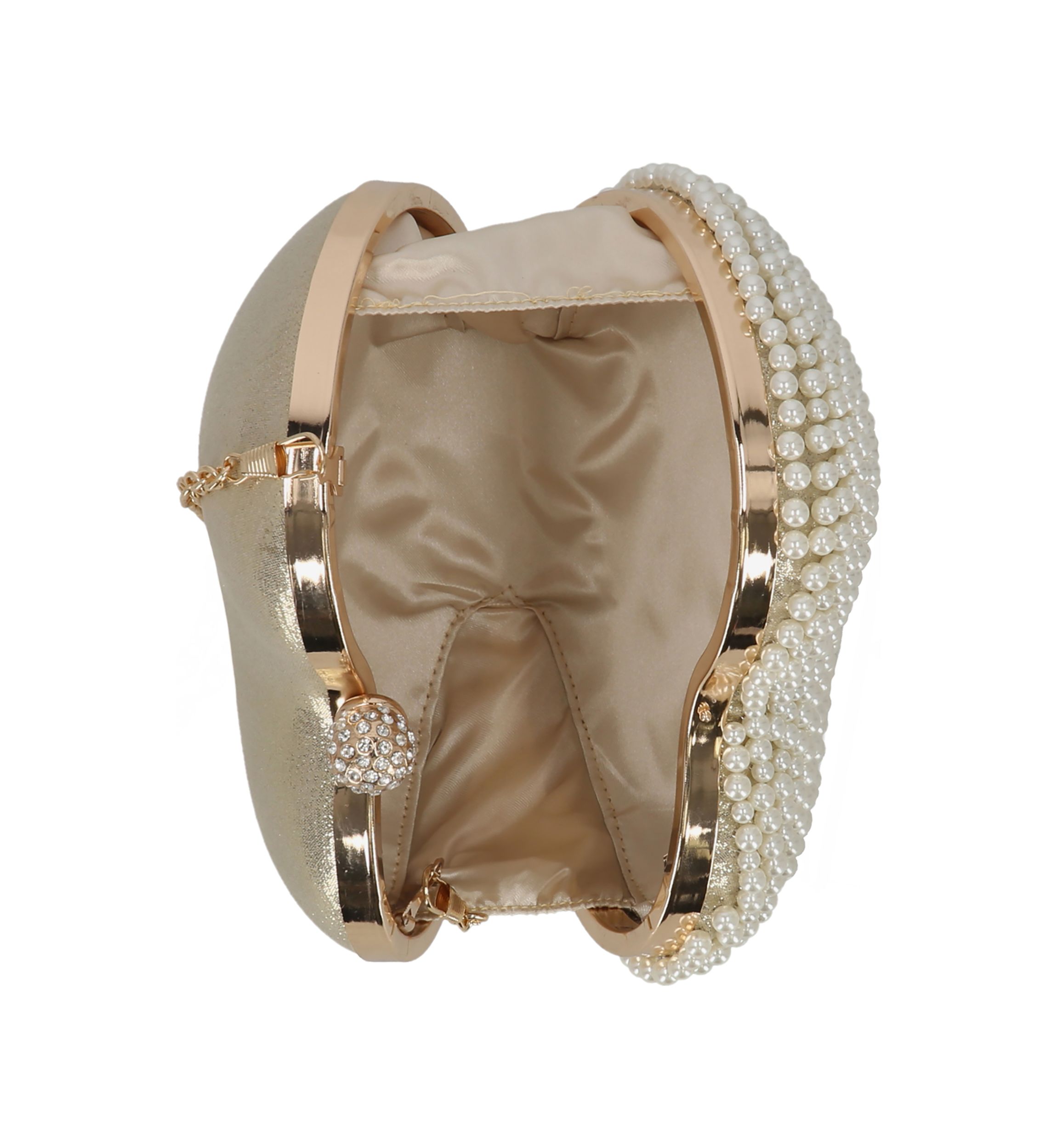 Gail Pearl Heart Shape Minaudière Crossbody