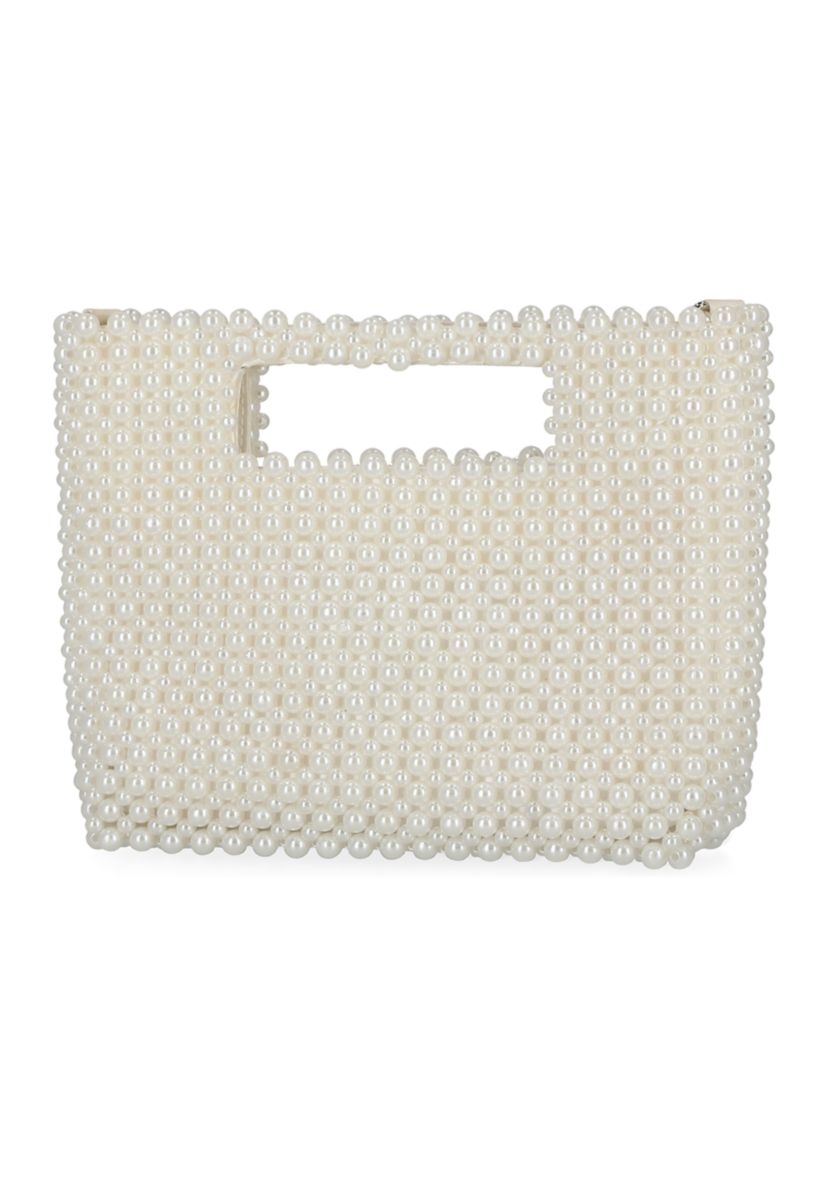 Doreen - Cutout Handle Pearl Clutch