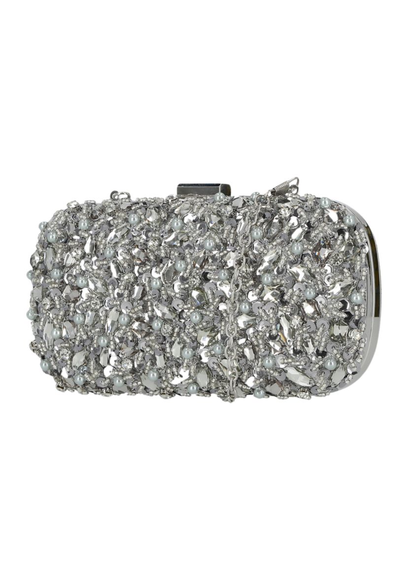 Janielle Confetti Beading Minaudière Clutch