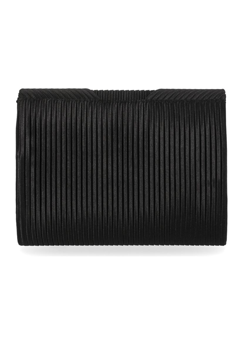 Lori Flap Brooch Pleated Satin Clutch