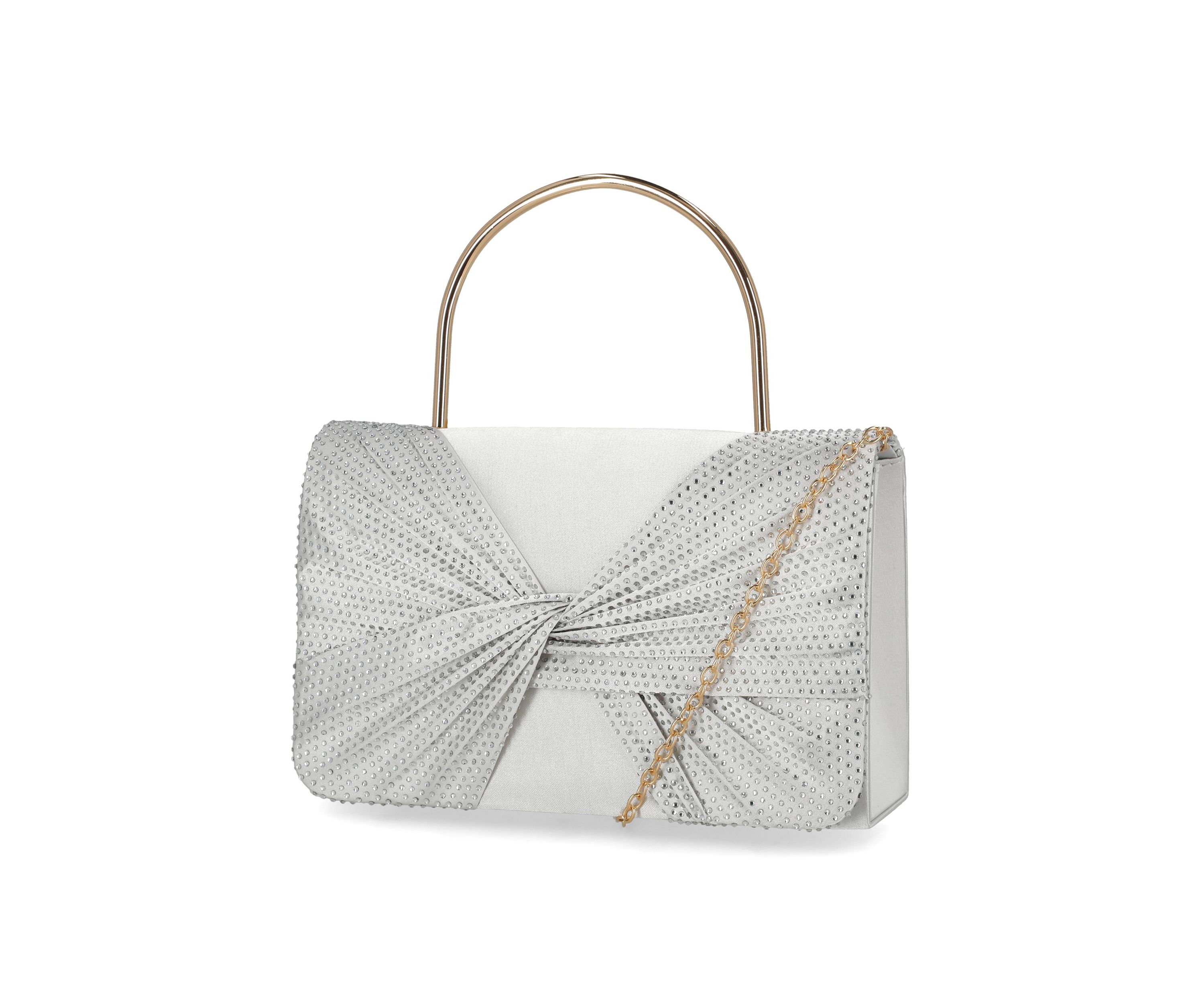 Kayli Satin Top Handle Clutch