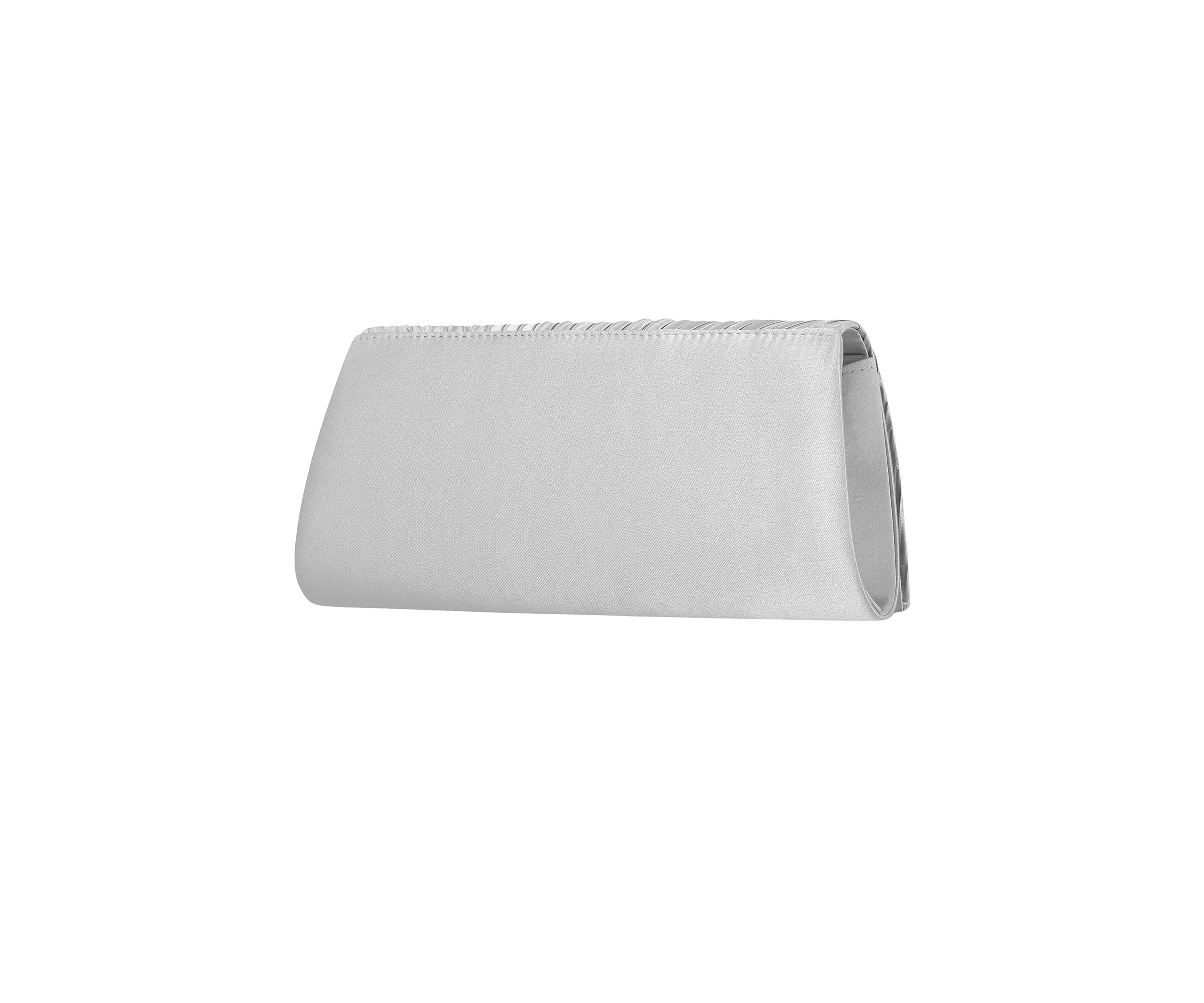 Aria - Brooch Flap Satin Clutch
