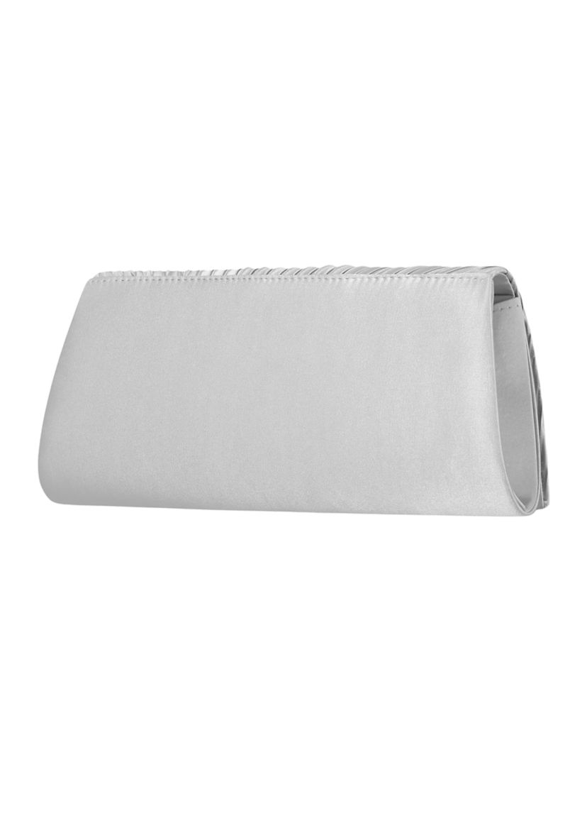 Aria - Brooch Flap Satin Clutch