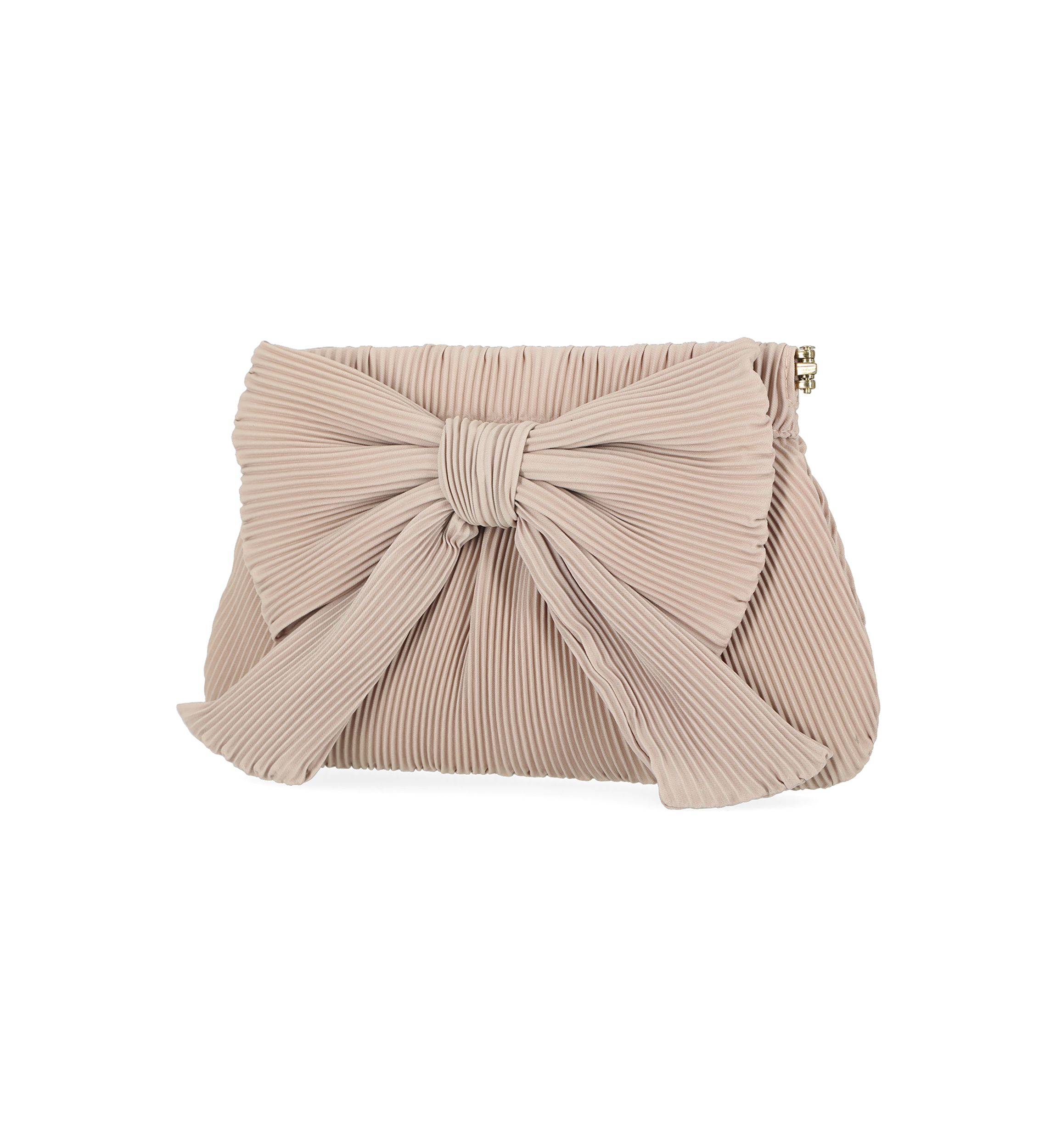 Vivienne - Pleated Crepe Bow Clutch