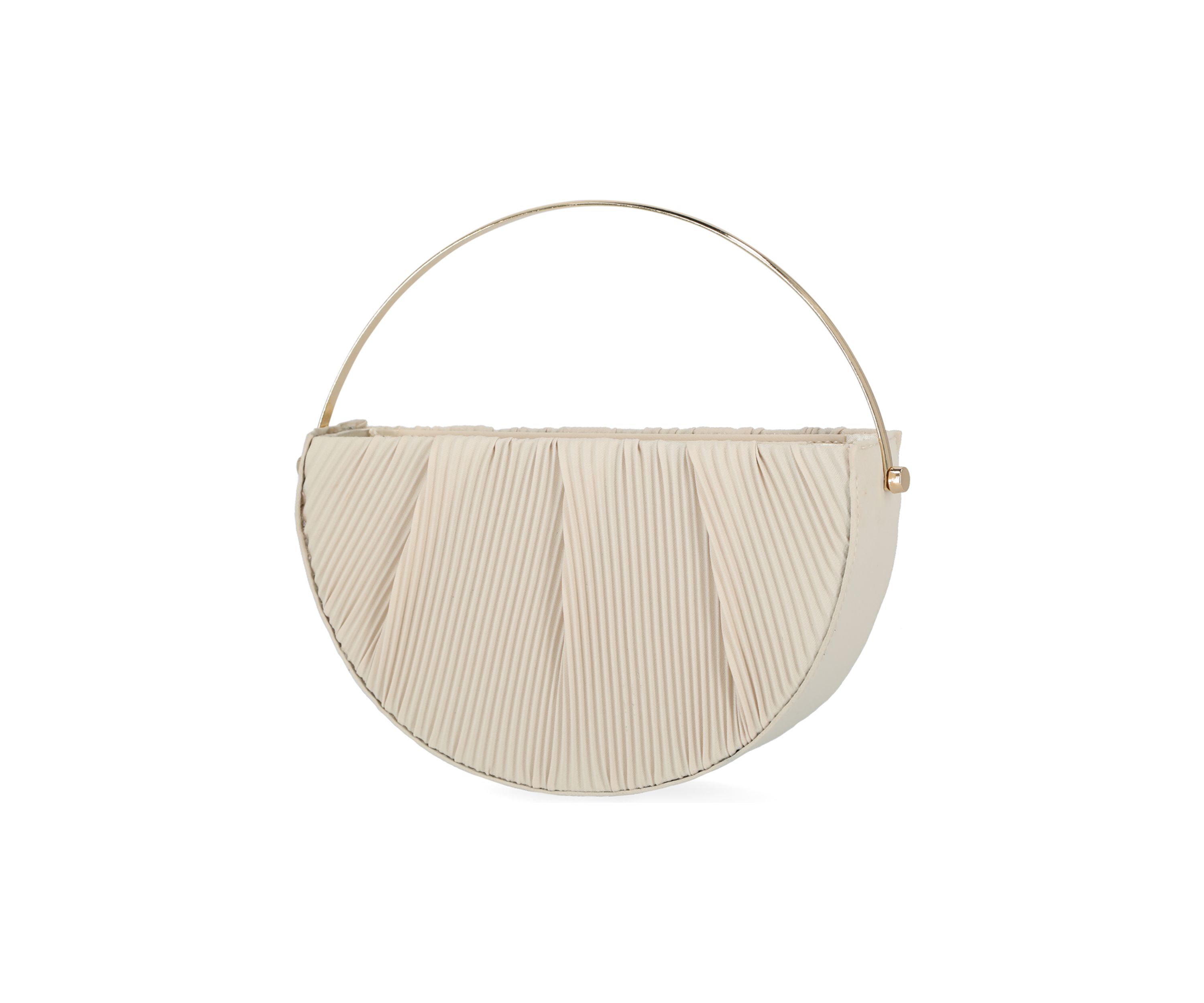 Devin - Pleated Crepe Metal Handle Bag