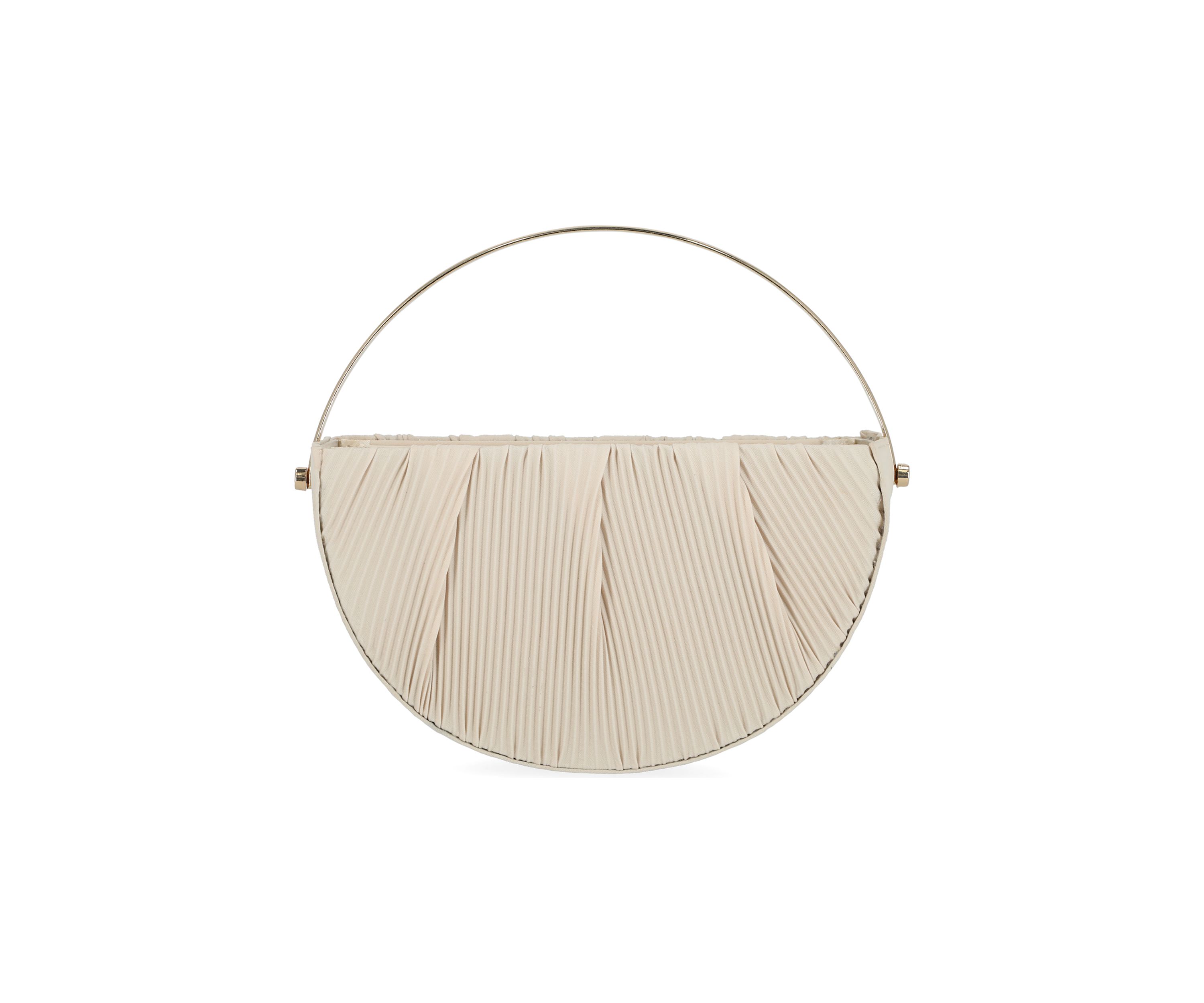 Devin - Pleated Crepe Metal Handle Bag