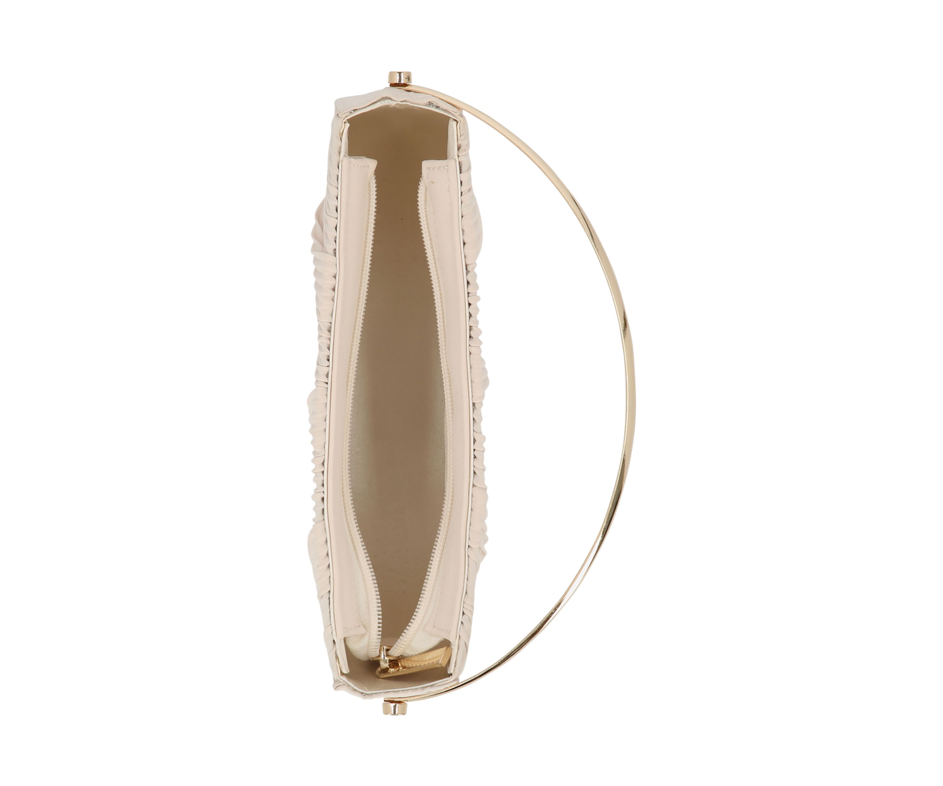 Devin - Pleated Crepe Metal Handle Bag
