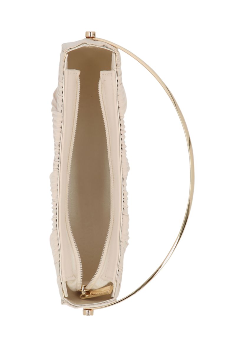 Devin - Pleated Crepe Metal Handle Bag