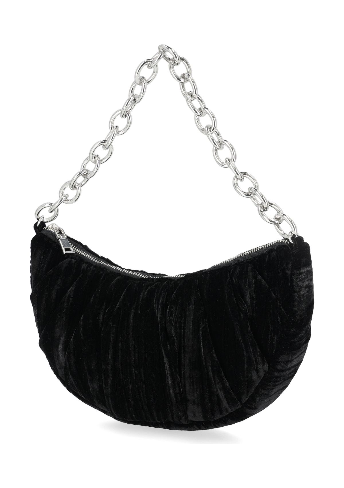 Maya - Crushed Velvet Half Moon Shape Hobo Bag