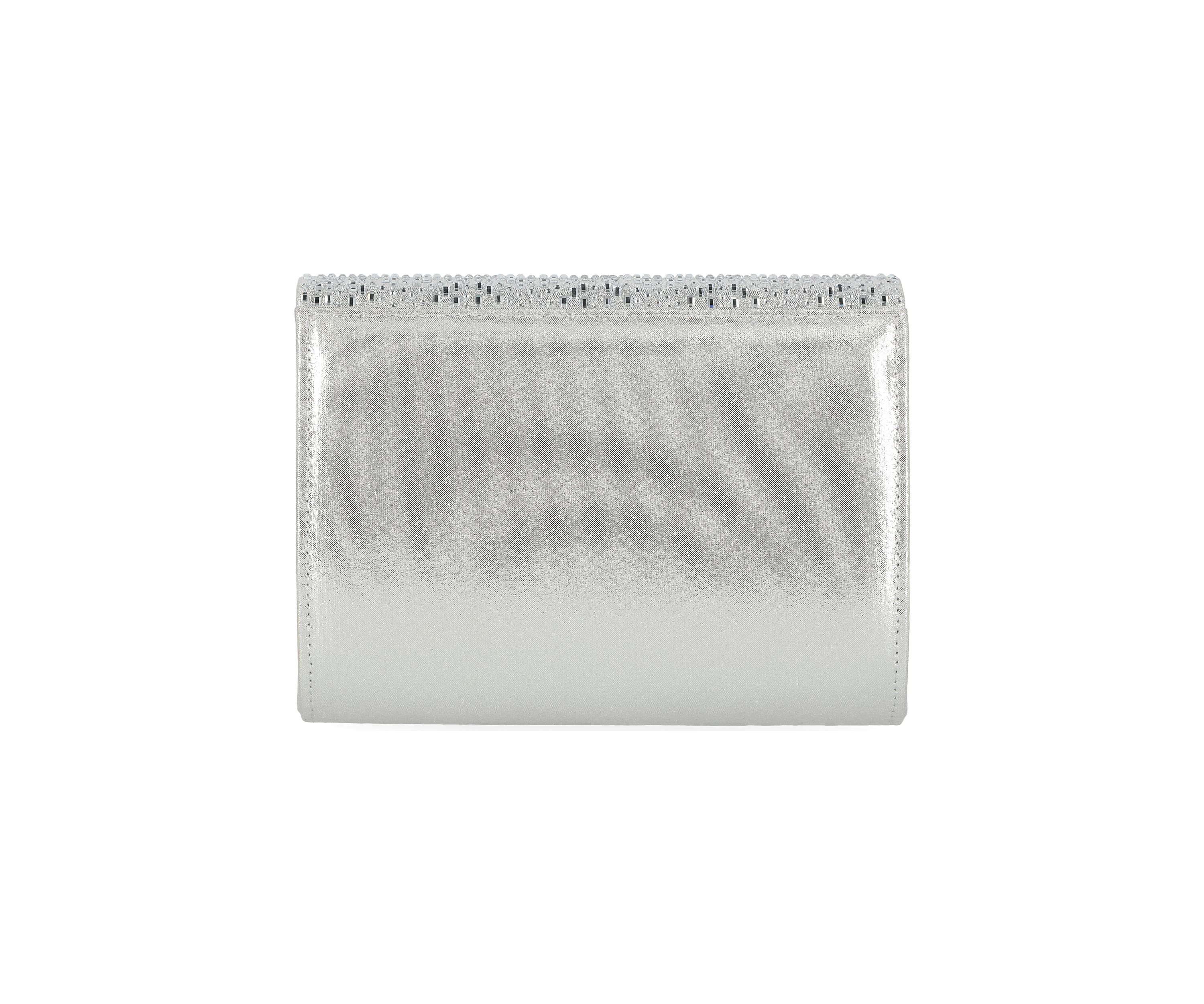 Mandi - Soft Shine Flap Clutch with Stone Pattern Flap