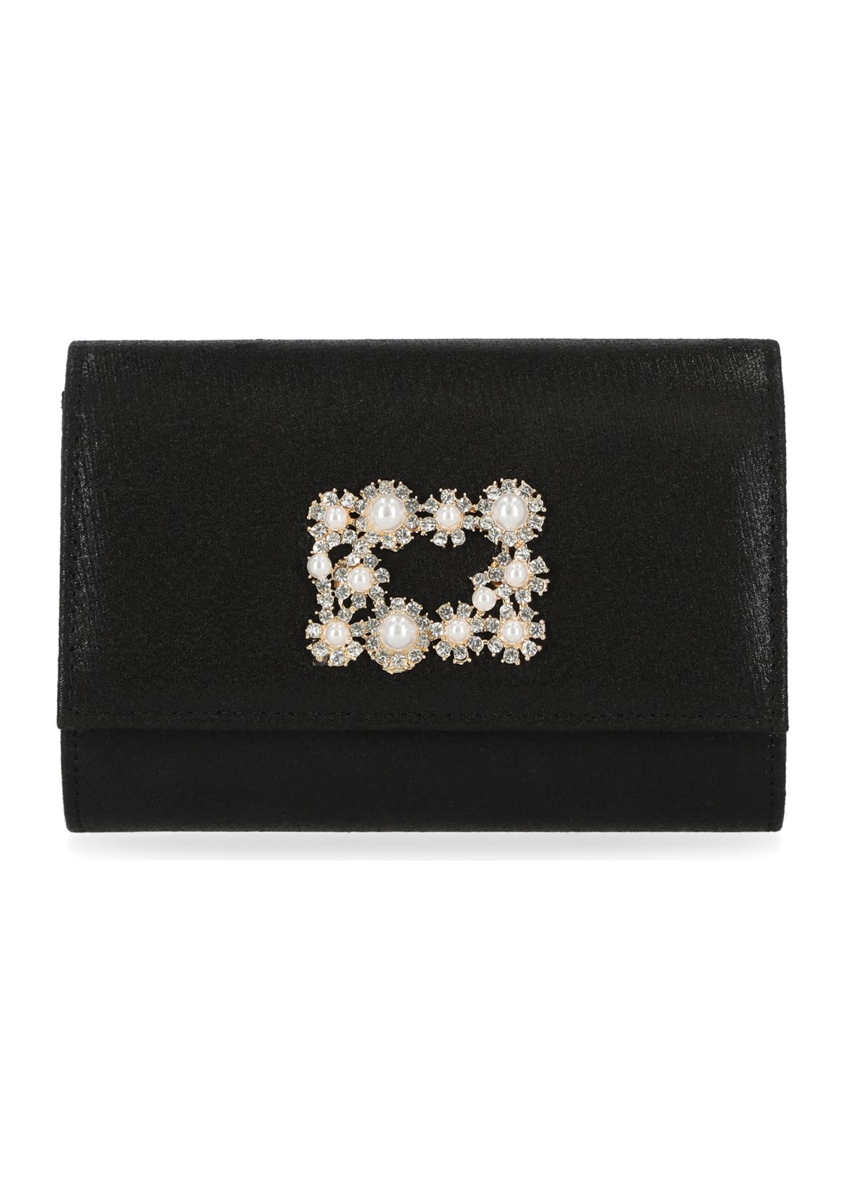 Alexis - Soft Shine Brooch Flap Clutch