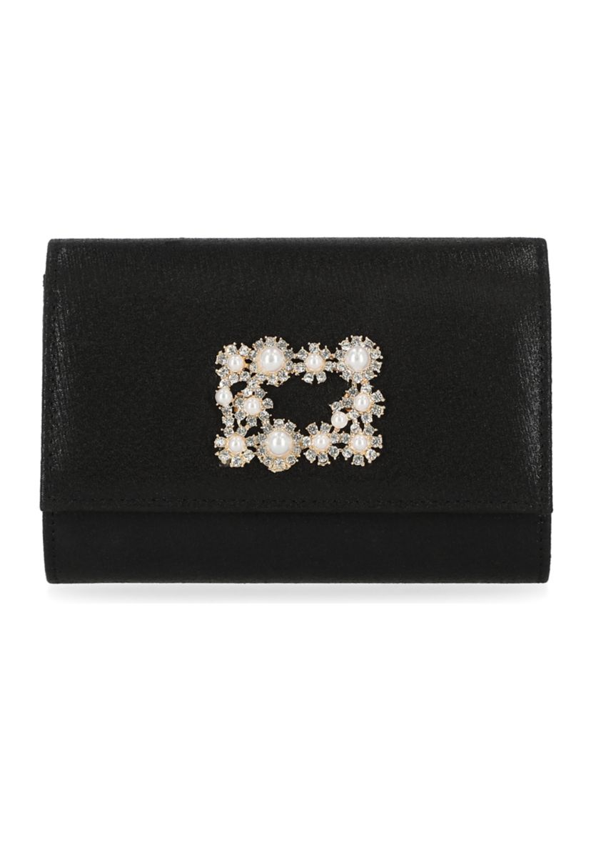 Alexis - Soft Shine Brooch Flap Clutch