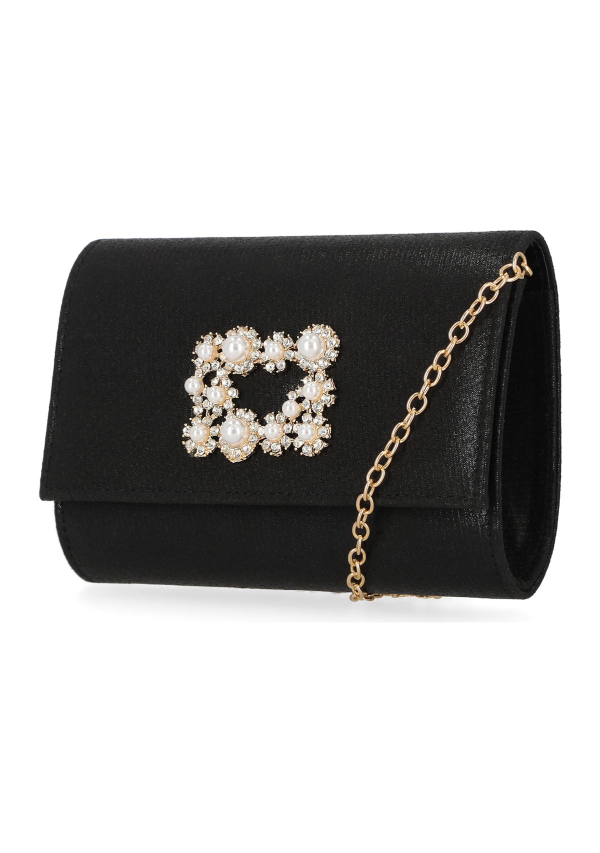 Alexis - Soft Shine Brooch Flap Clutch