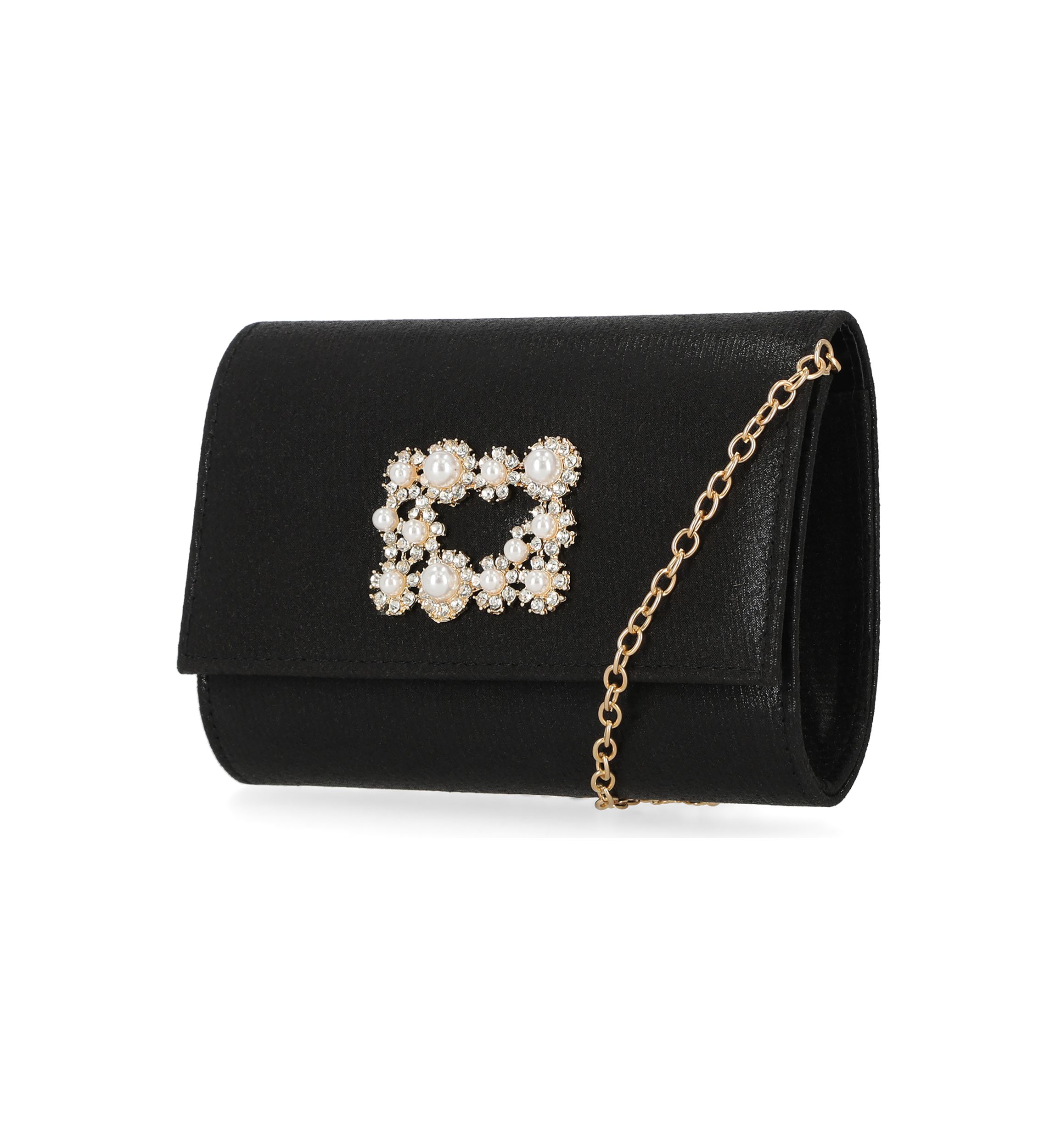 Alexis - Soft Shine Brooch Flap Clutch