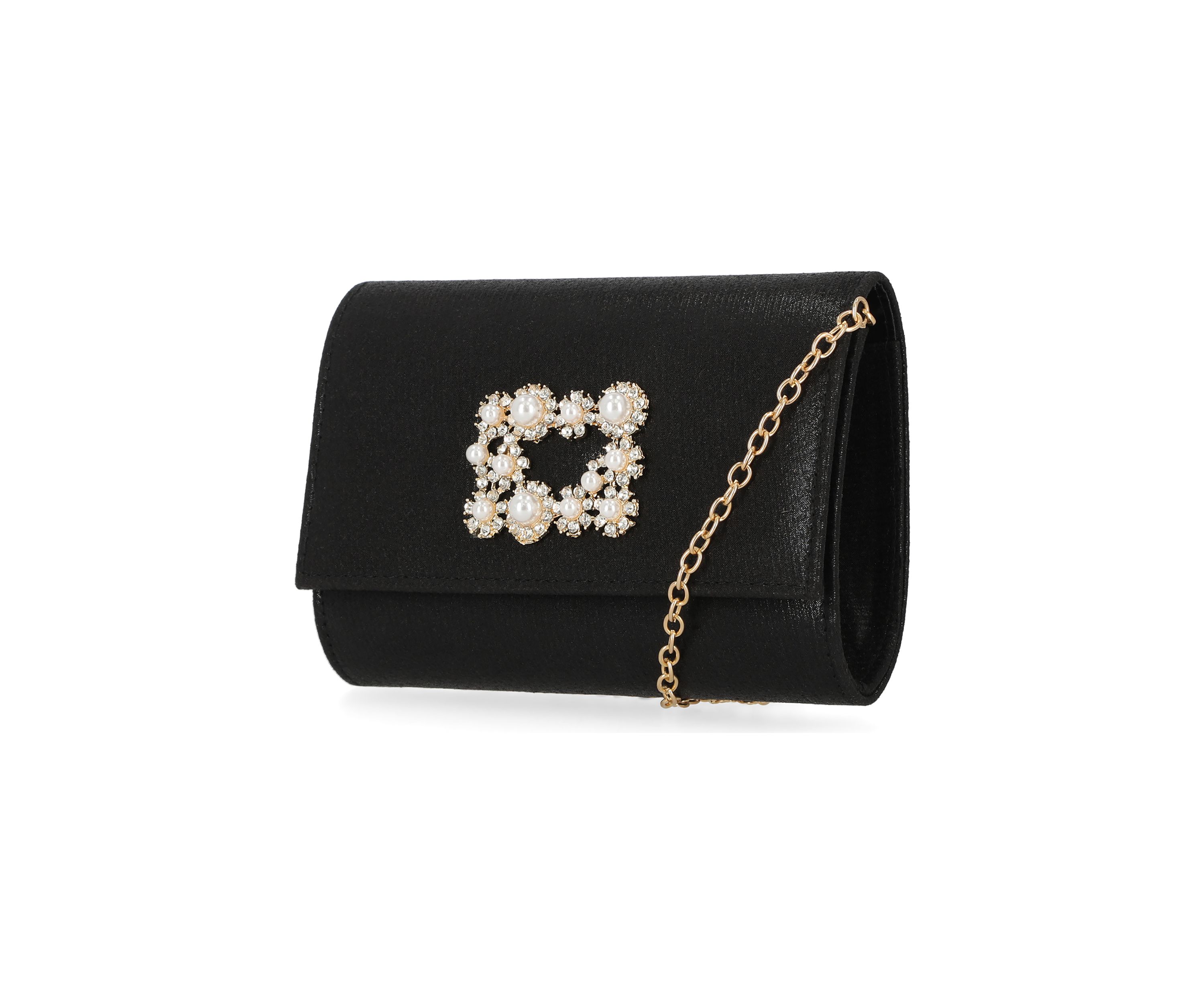 Alexis - Soft Shine Brooch Flap Clutch