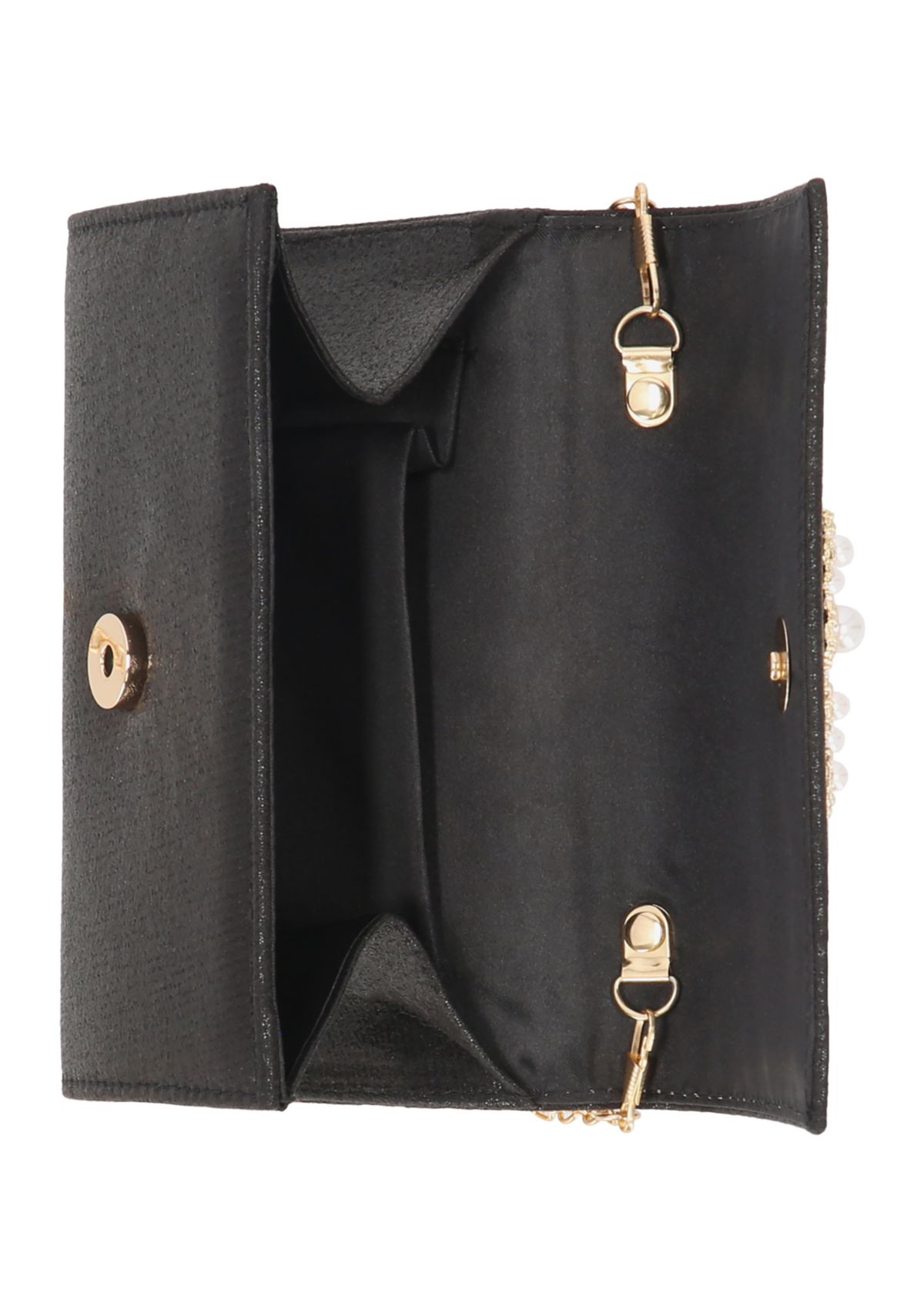 Alexis - Soft Shine Brooch Flap Clutch