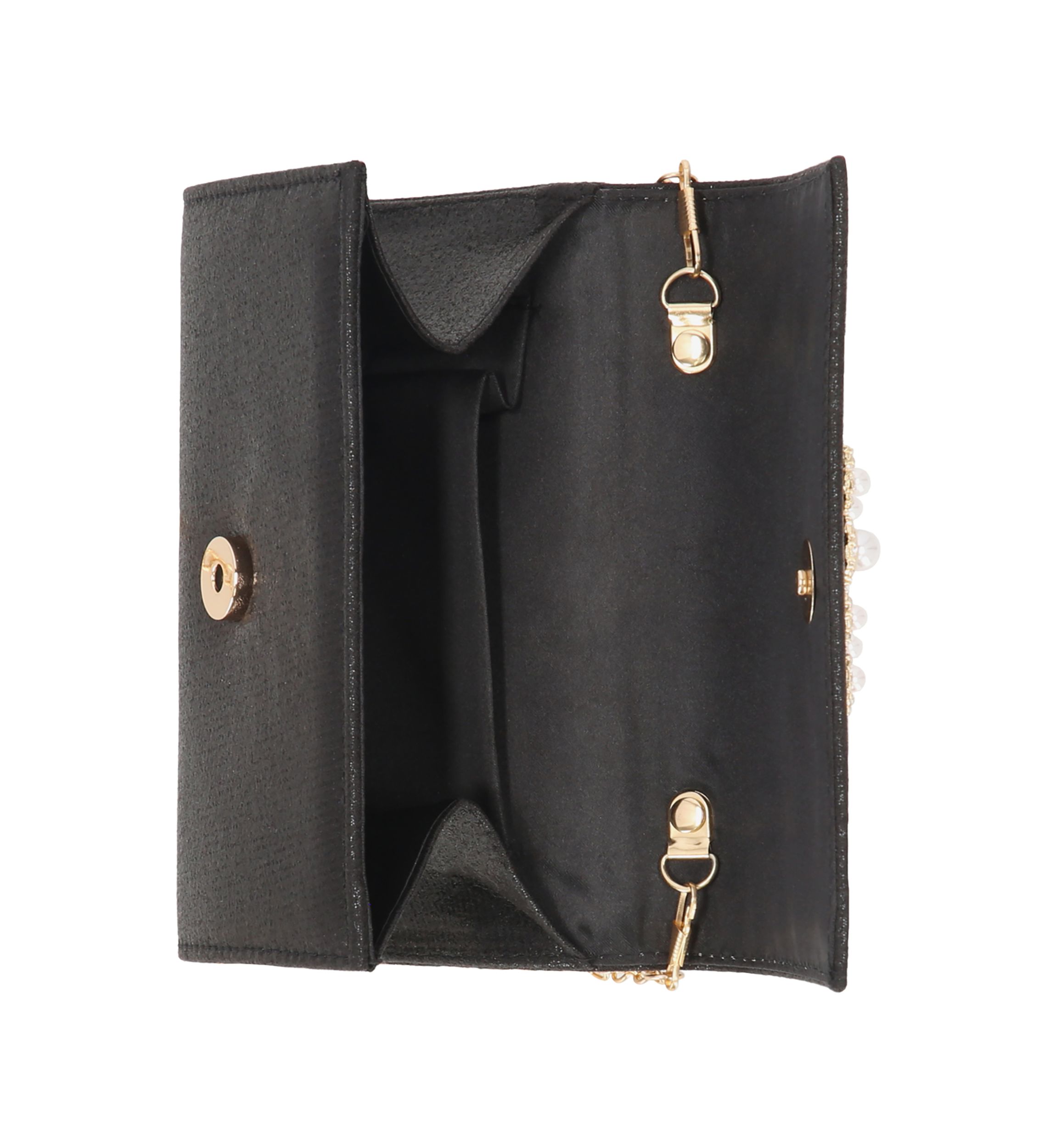 Alexis - Soft Shine Brooch Flap Clutch