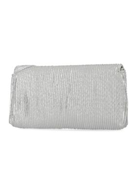 Everett - Pleated Metallic Bow Clutch