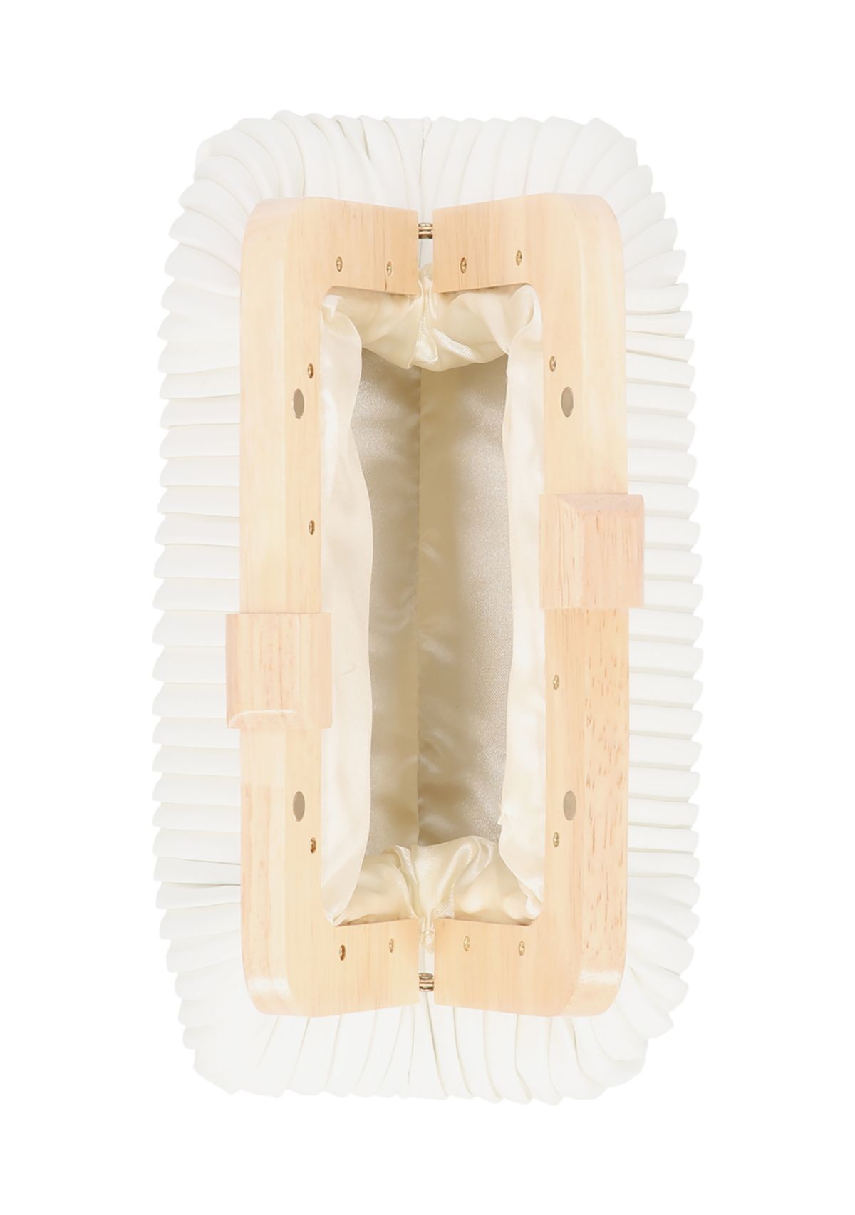 Shae - Soft Pleated Wooden Handle Clutch