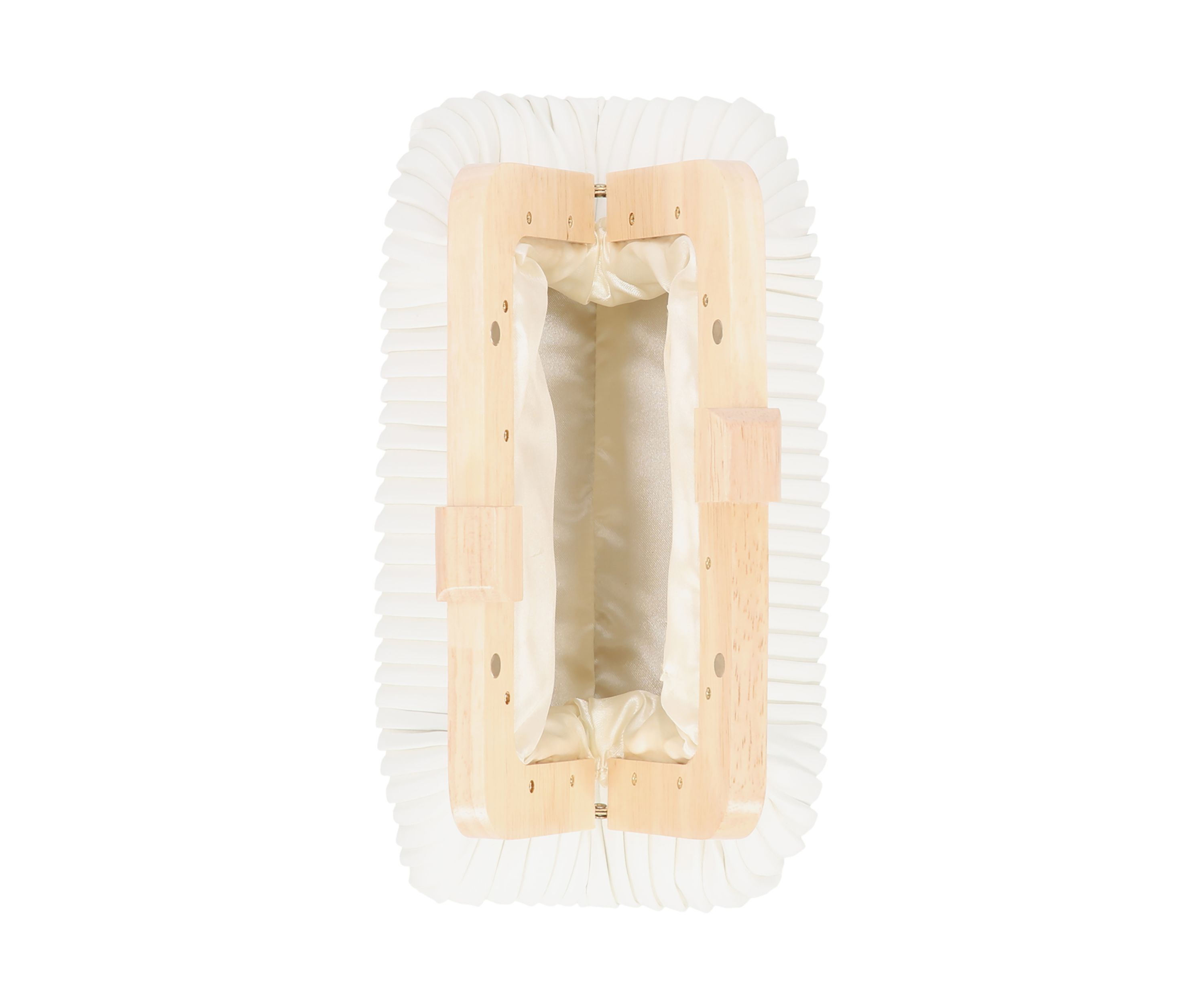 Shae - Soft Pleated Wooden Handle Clutch