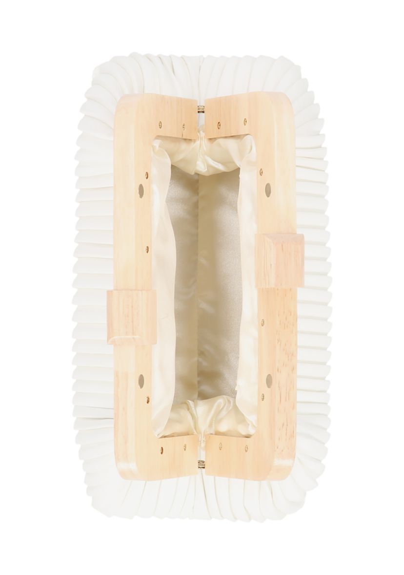 Shae - Soft Pleated Wooden Handle Clutch