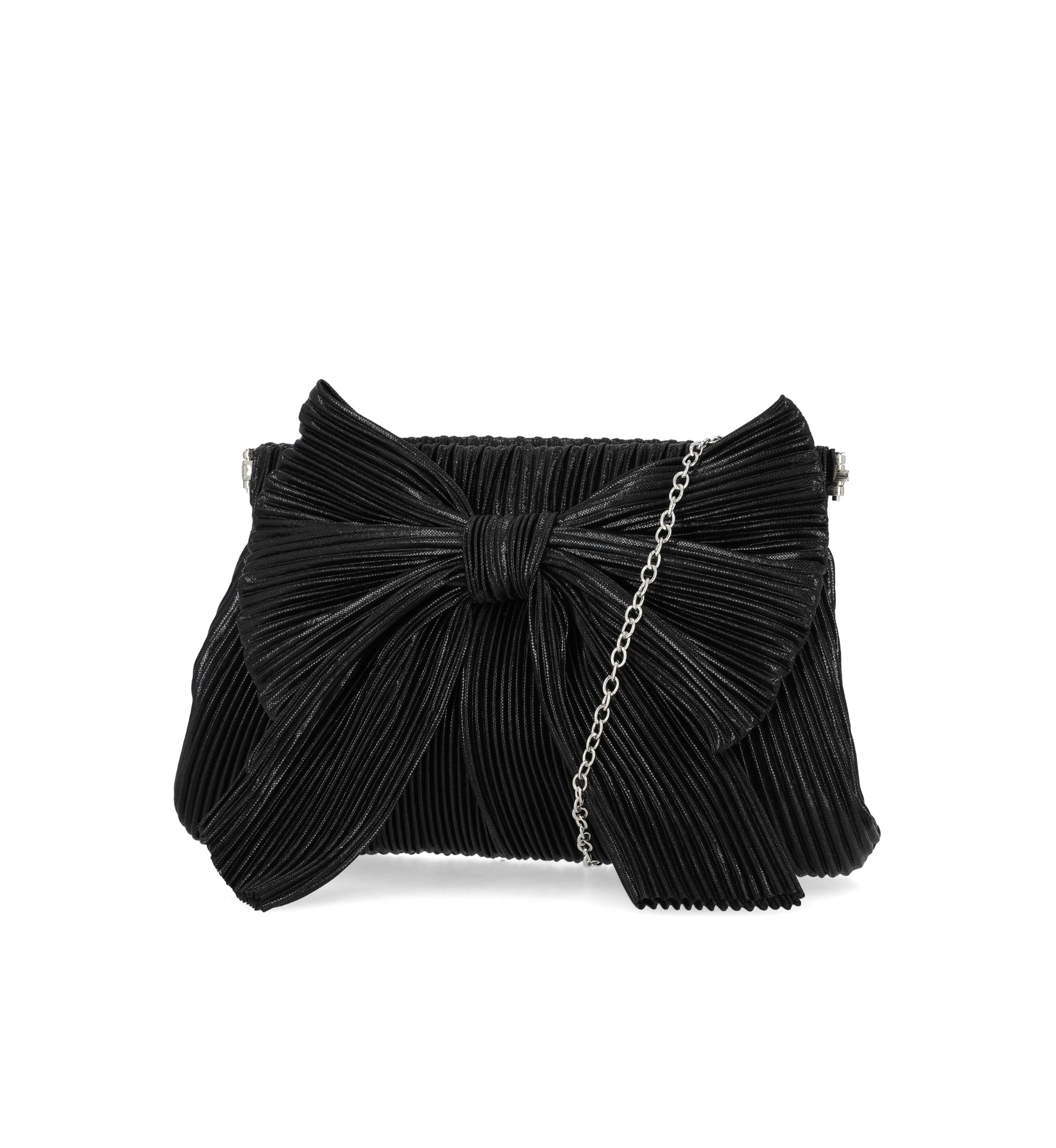 Vivienne Pleated Metallic Clutch