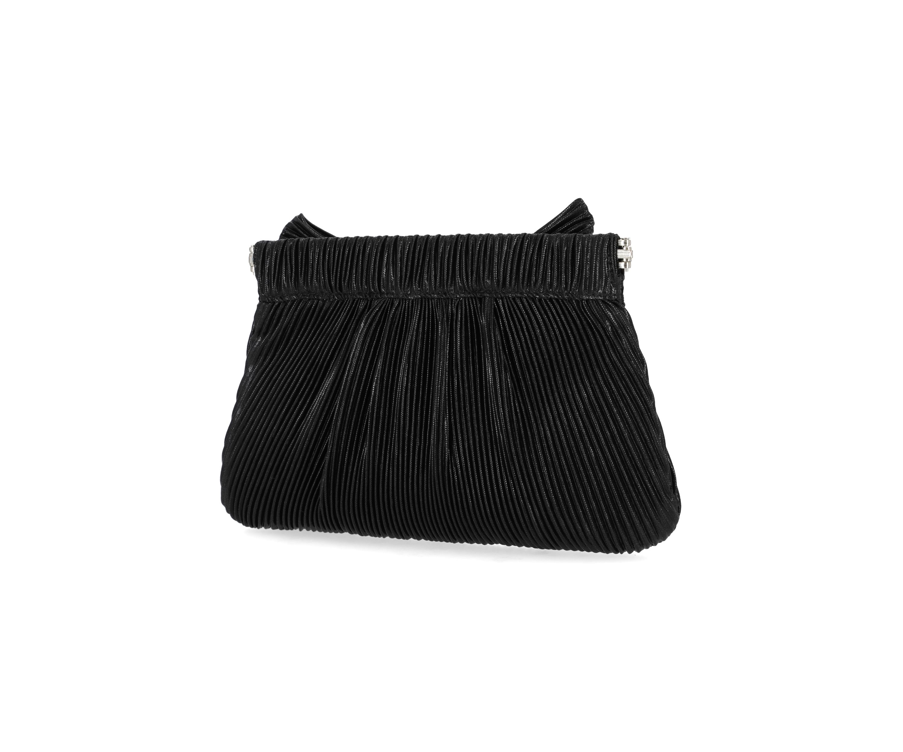 Vivienne Pleated Metallic Clutch