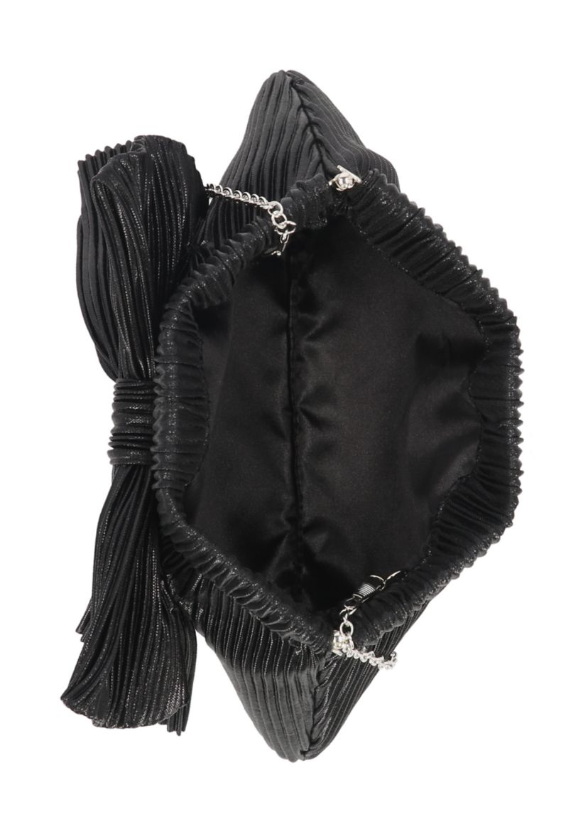 Vivienne Pleated Metallic Clutch