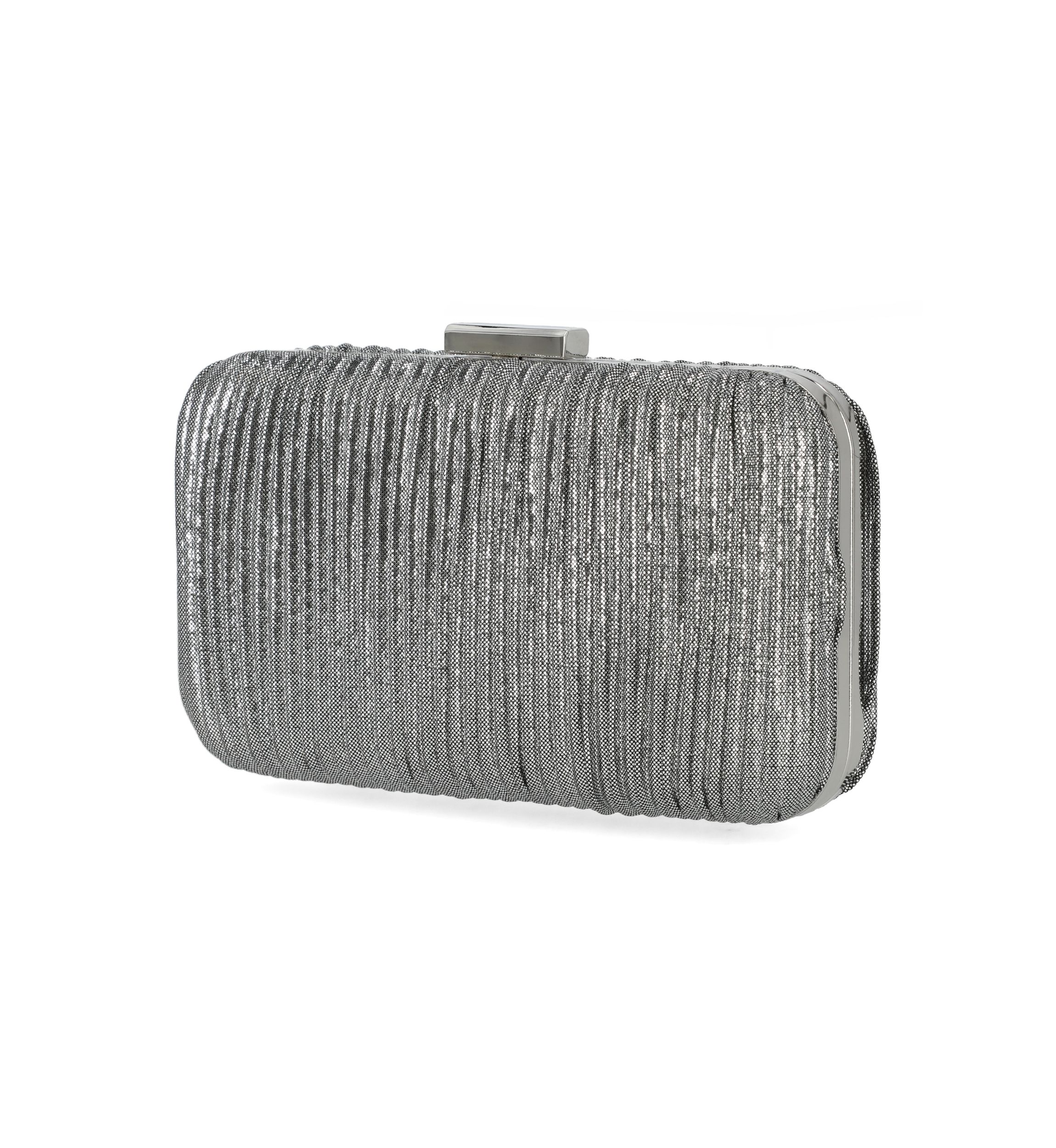 Jessica McClintock Sabrina Pleated Metallic Minaudiere Clutch | Belk