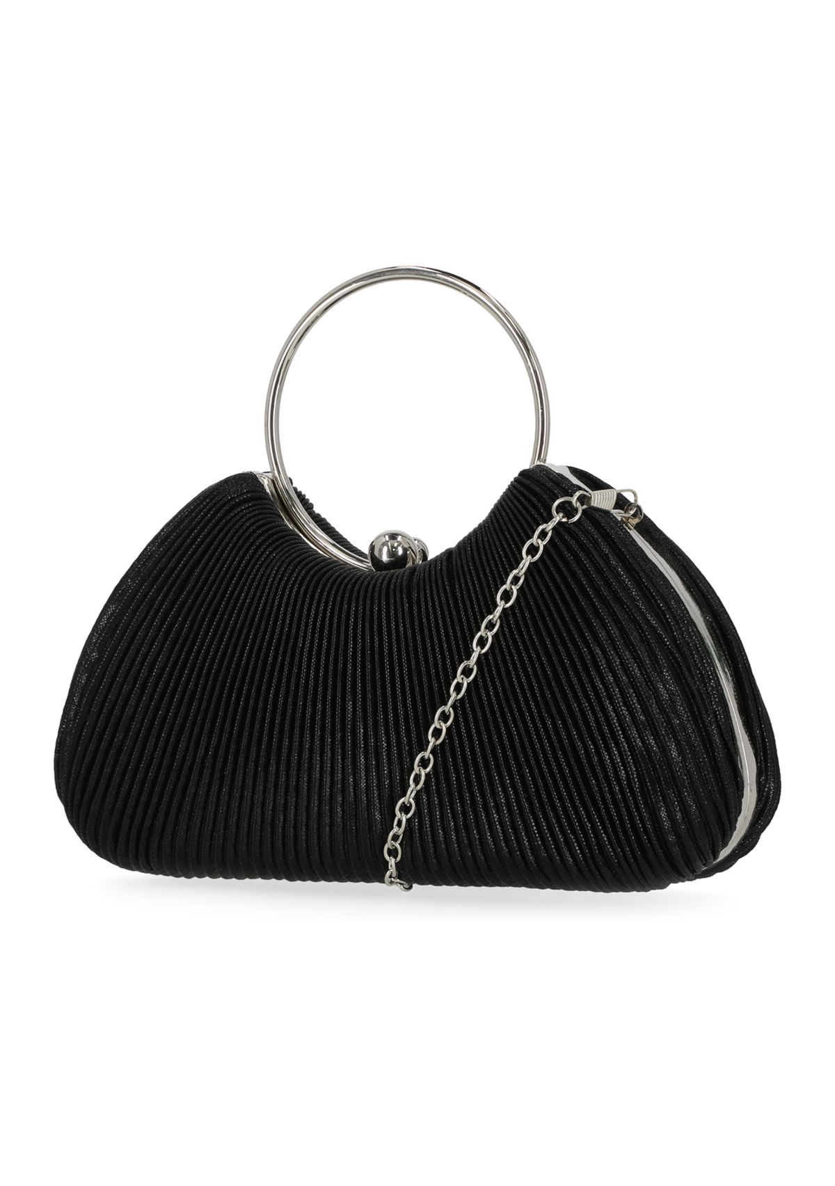Josette - Pleated Metallic Ring Handle Bag