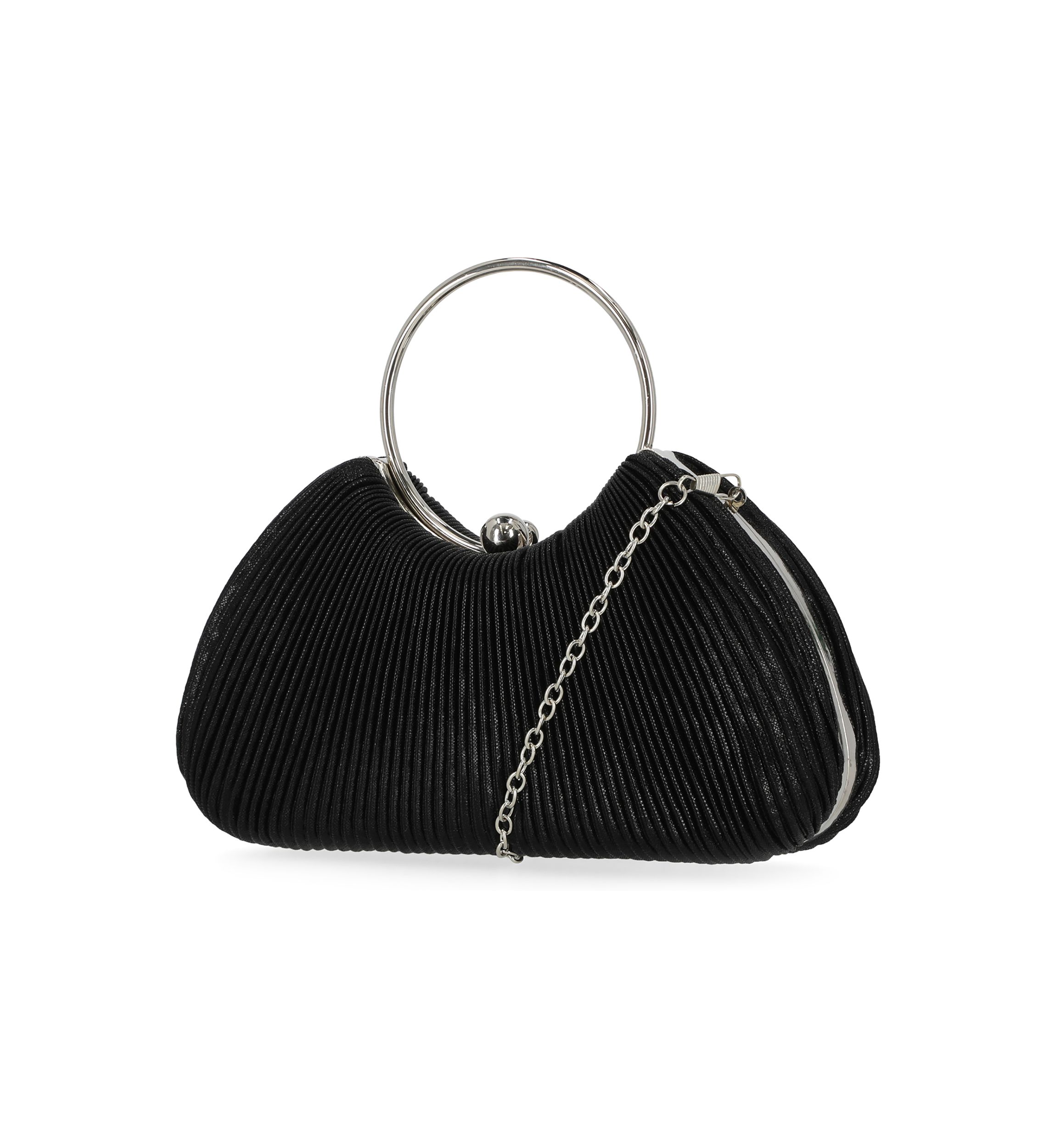 Josette - Pleated Metallic Ring Handle Bag